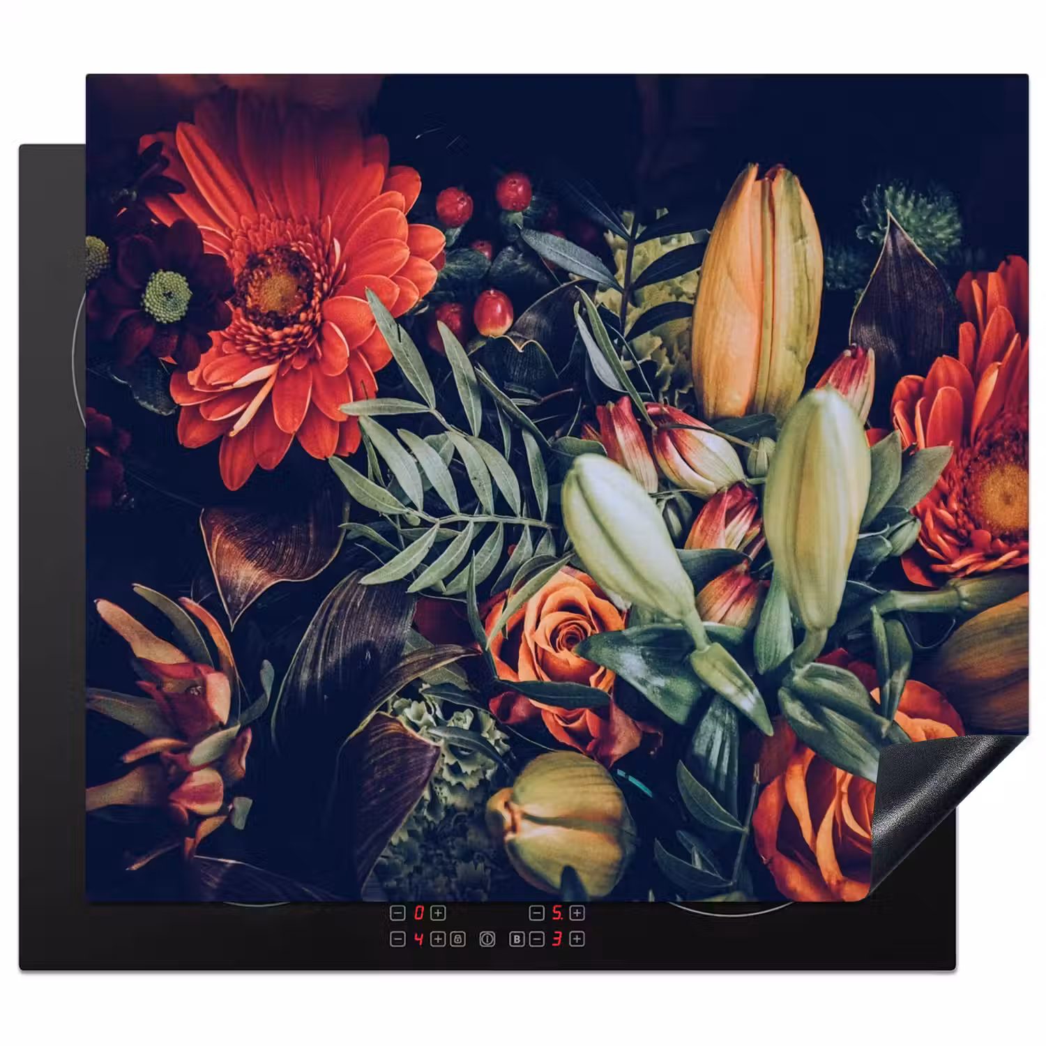 Herfstige Bloemenpracht Inductie beschermer vinyl 3mm middel -3d