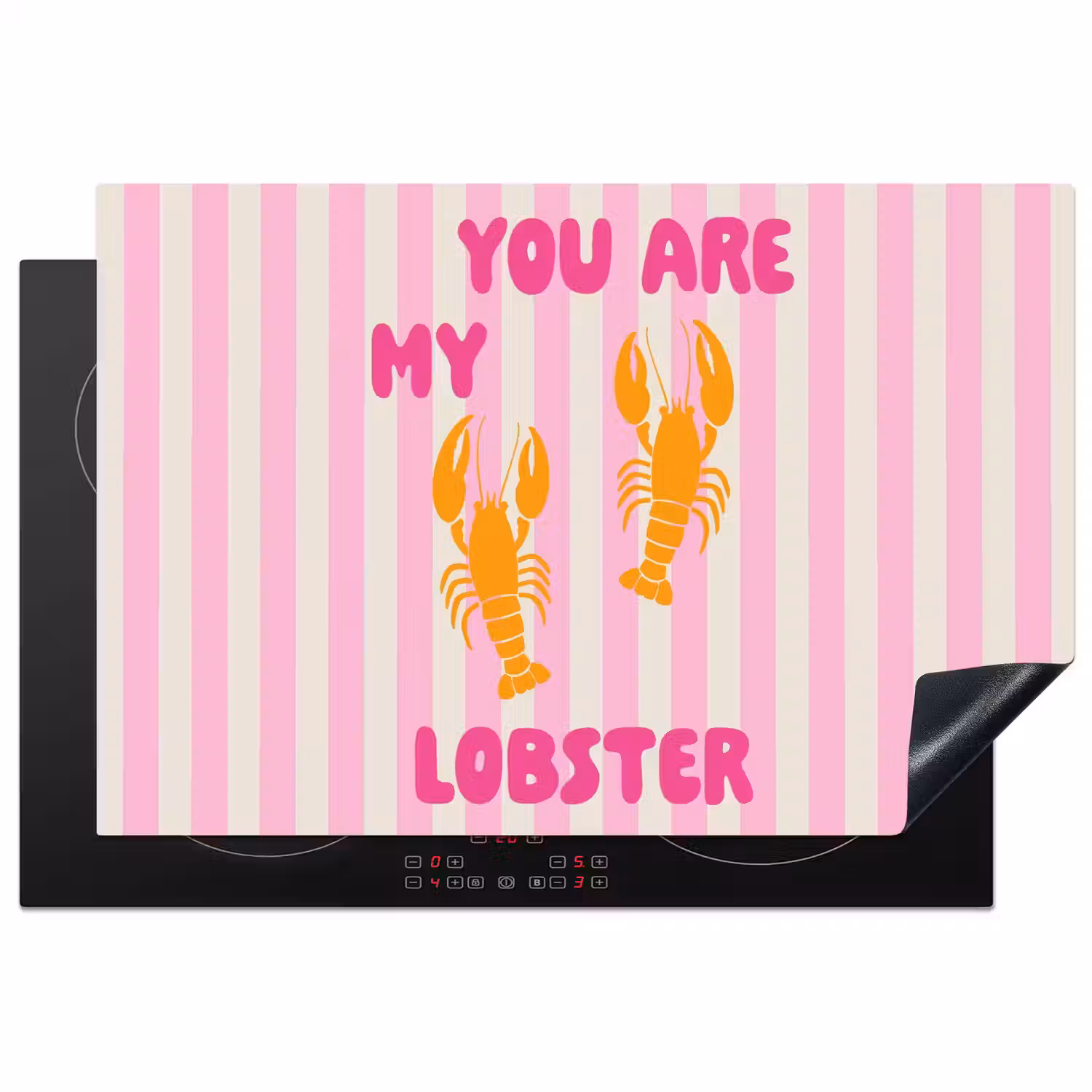Lobster - Love - Valentijn Inductie beschermer vinyl 3mm klein -3d