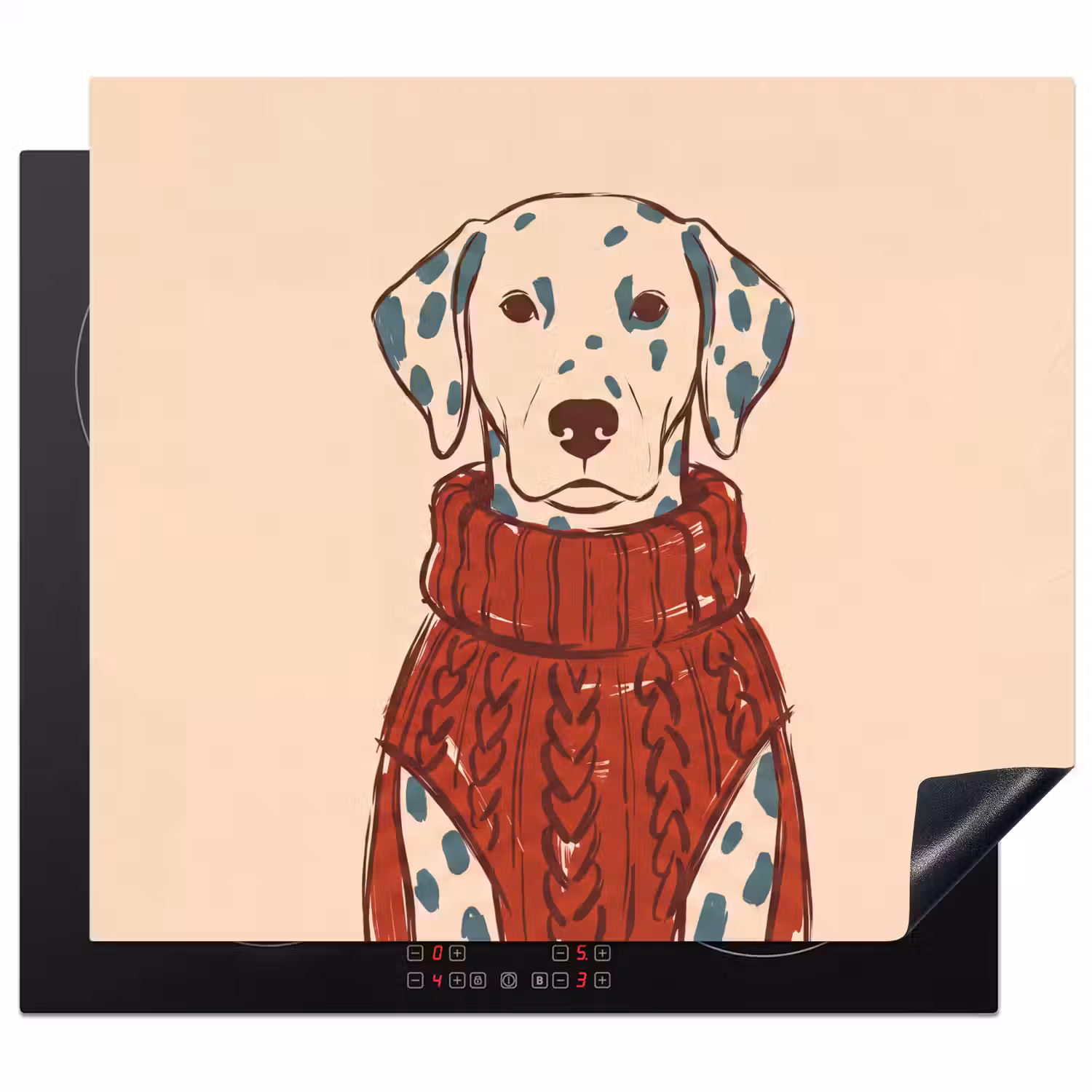 Hond - Trui - Winter - Dieren - Rood Inductie beschermer vinyl 3mm middel -3d