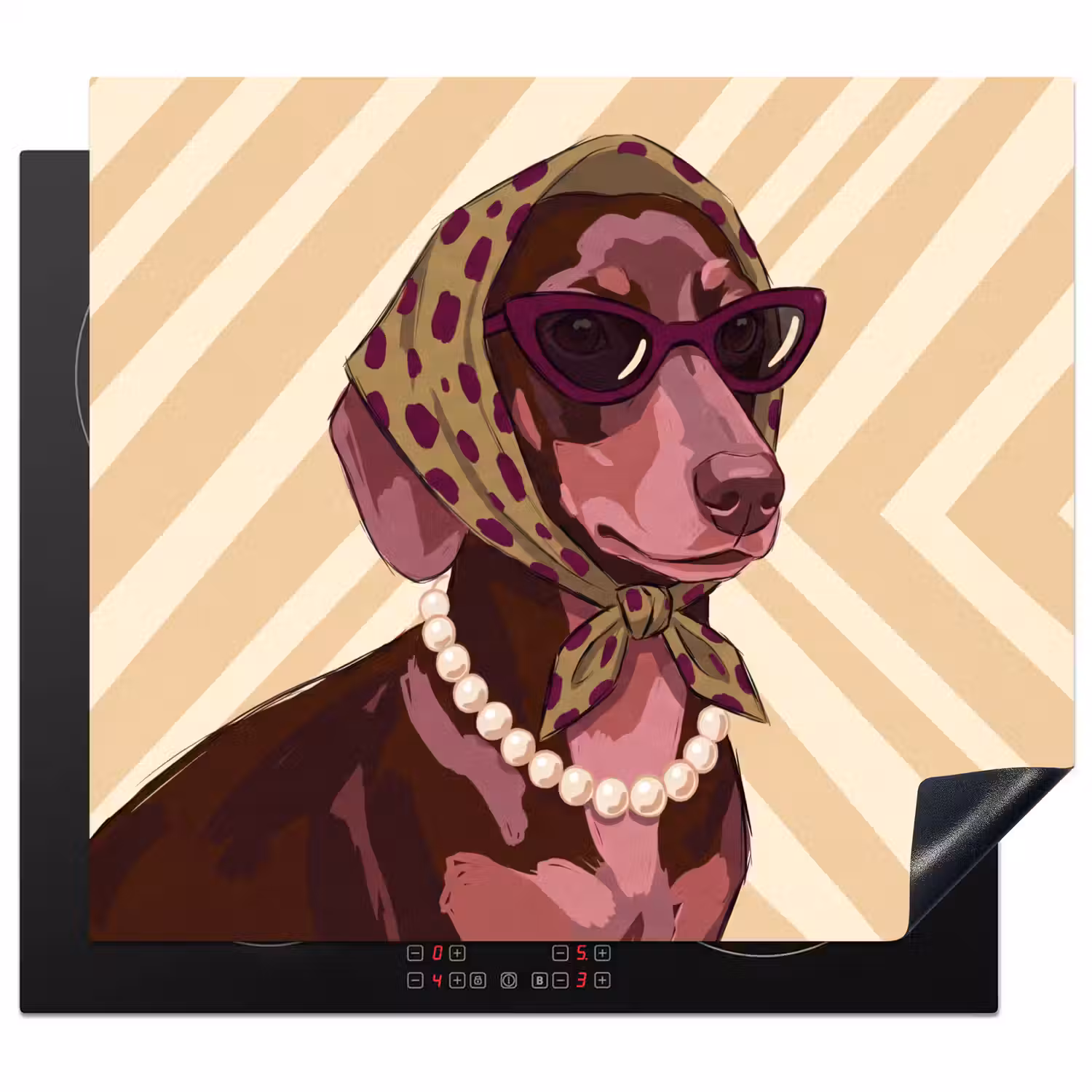 Hond - Zonnebril - Hoofddoek - Dieren - Modern Inductie beschermer vinyl 3mm middel -3d