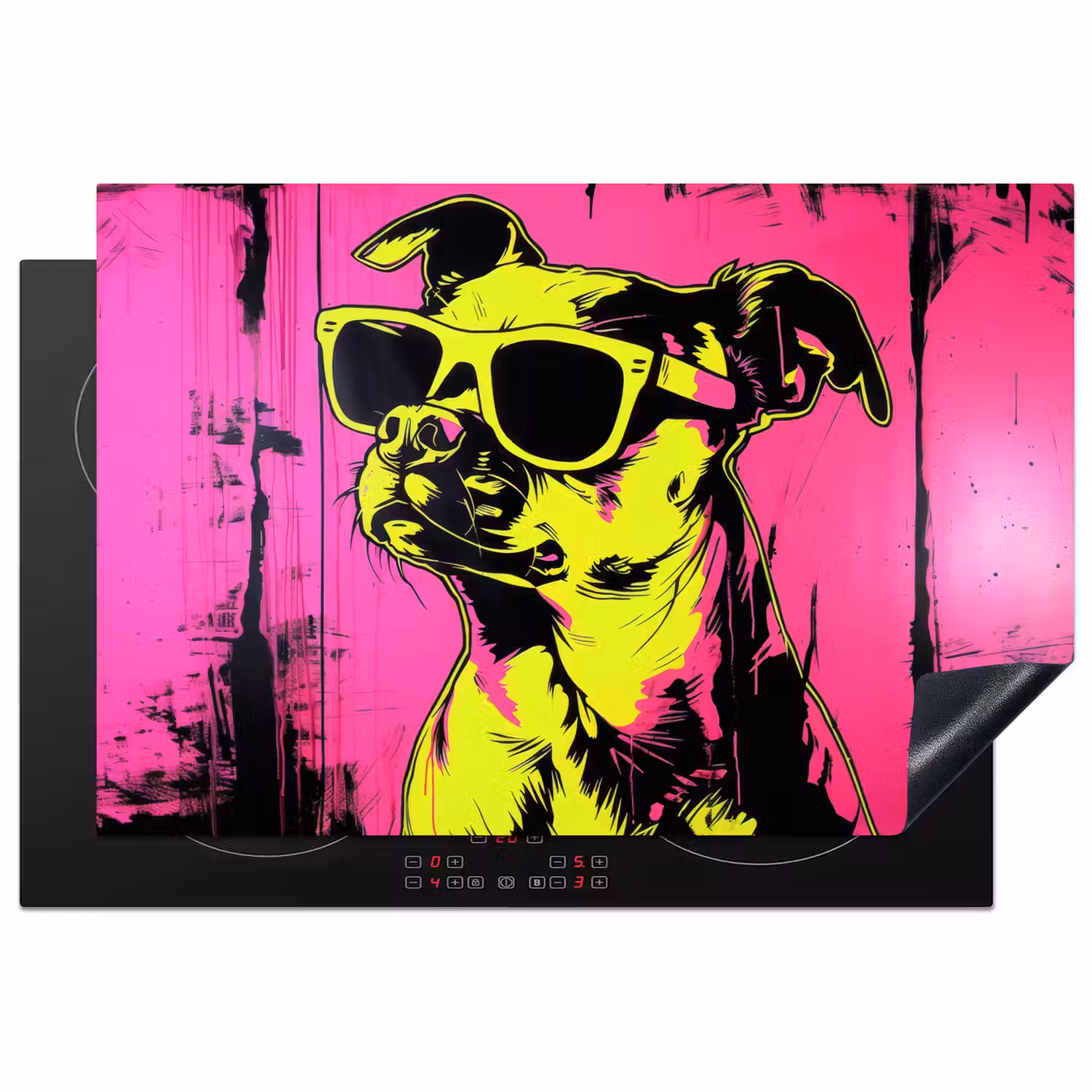 Hond - Zonnebril - Roze - Art Inductie beschermer vinyl 3mm klein -3d