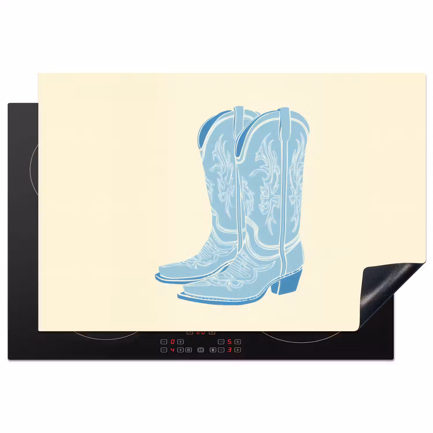 Illustratie - Cowboylaarzen - Patroon Inductie beschermer vinyl 3mm klein -3d