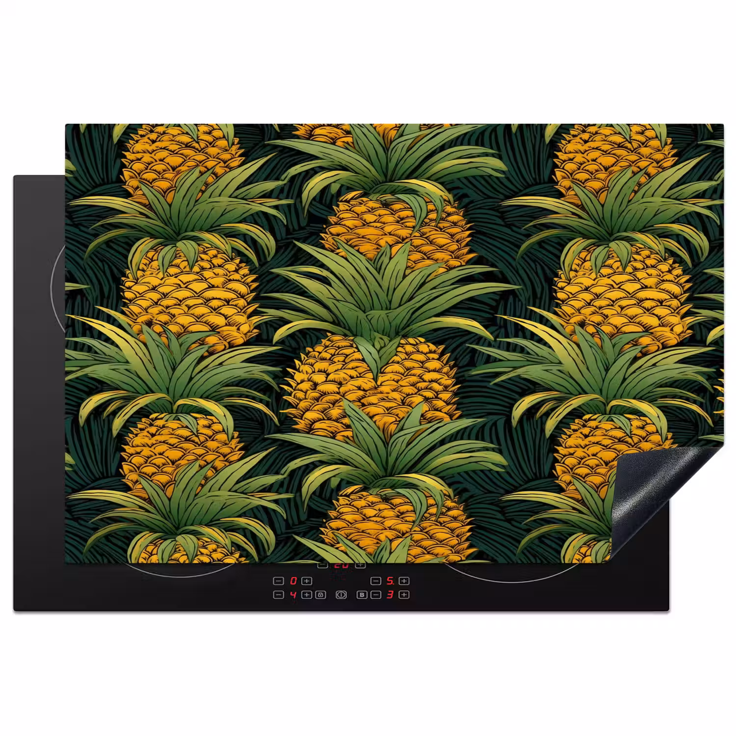 Illustratie - Patroon - Ananas Inductie beschermer vinyl 3mm klein 276 -3d