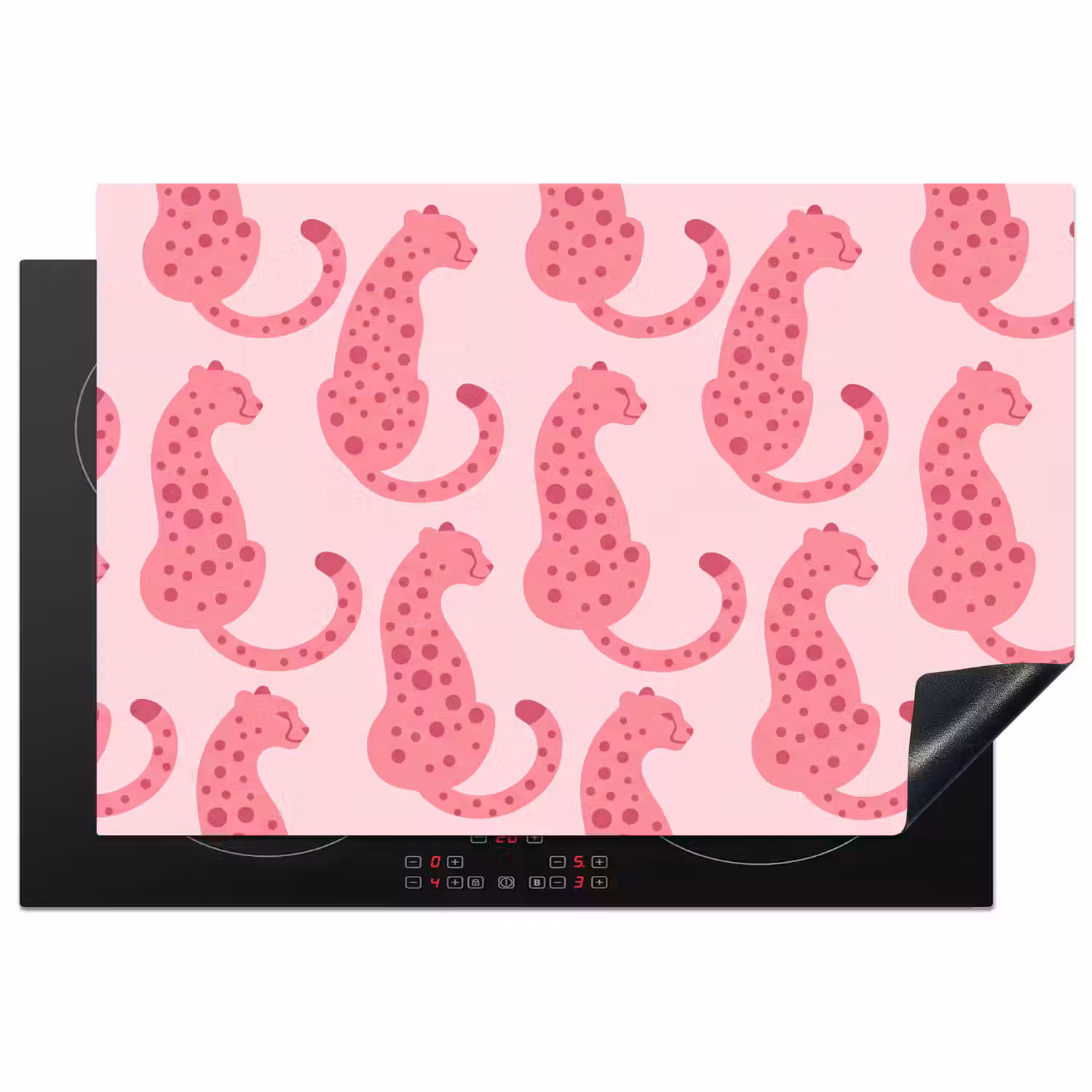 Kat - Gevlekt - Dieren - Patroon - Roze Inductie beschermer vinyl 3mm klein -3d