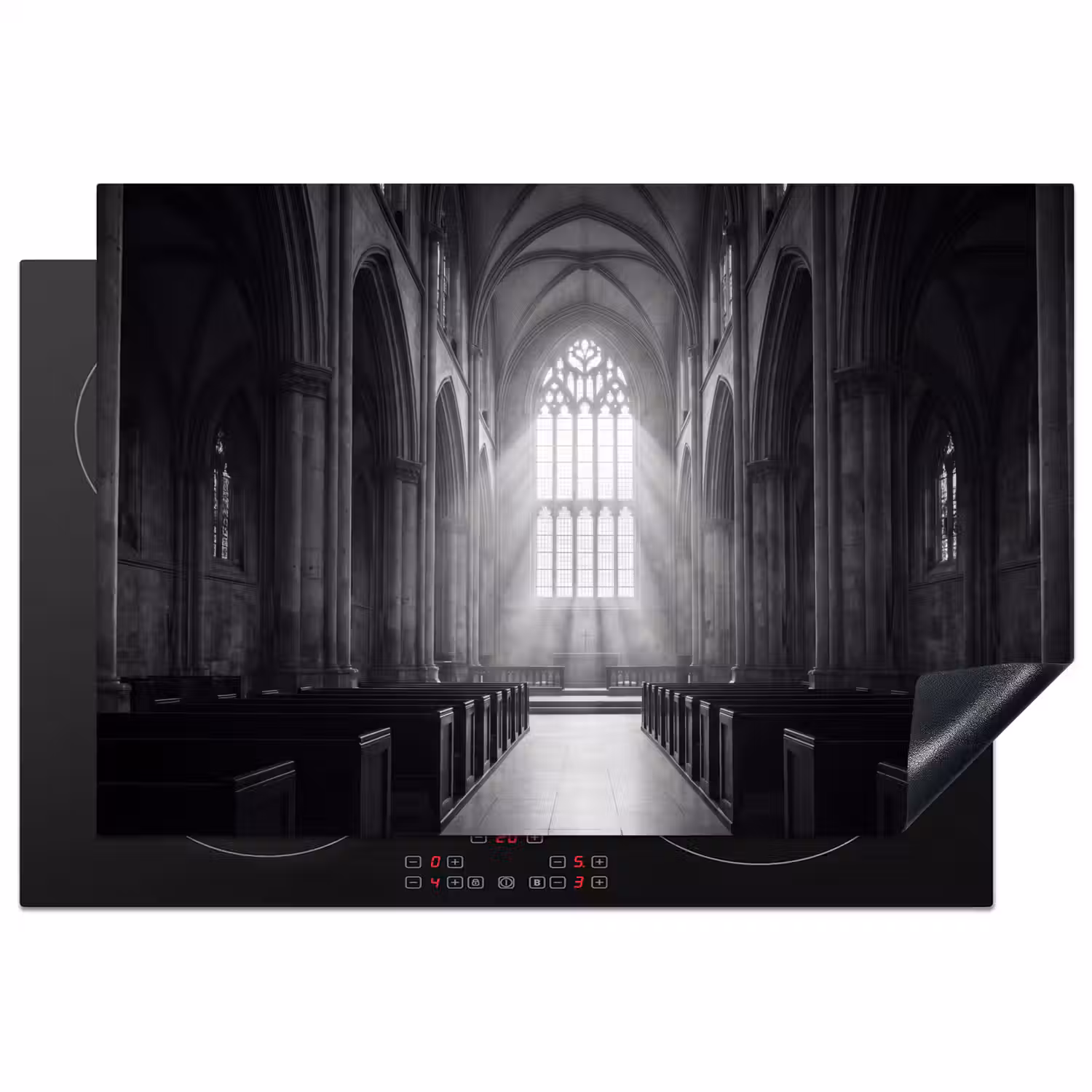 Kerk - Interieur - Lichtstralen - Architectuur - Klassiek Inductie beschermer vinyl 3mm klein -3d
