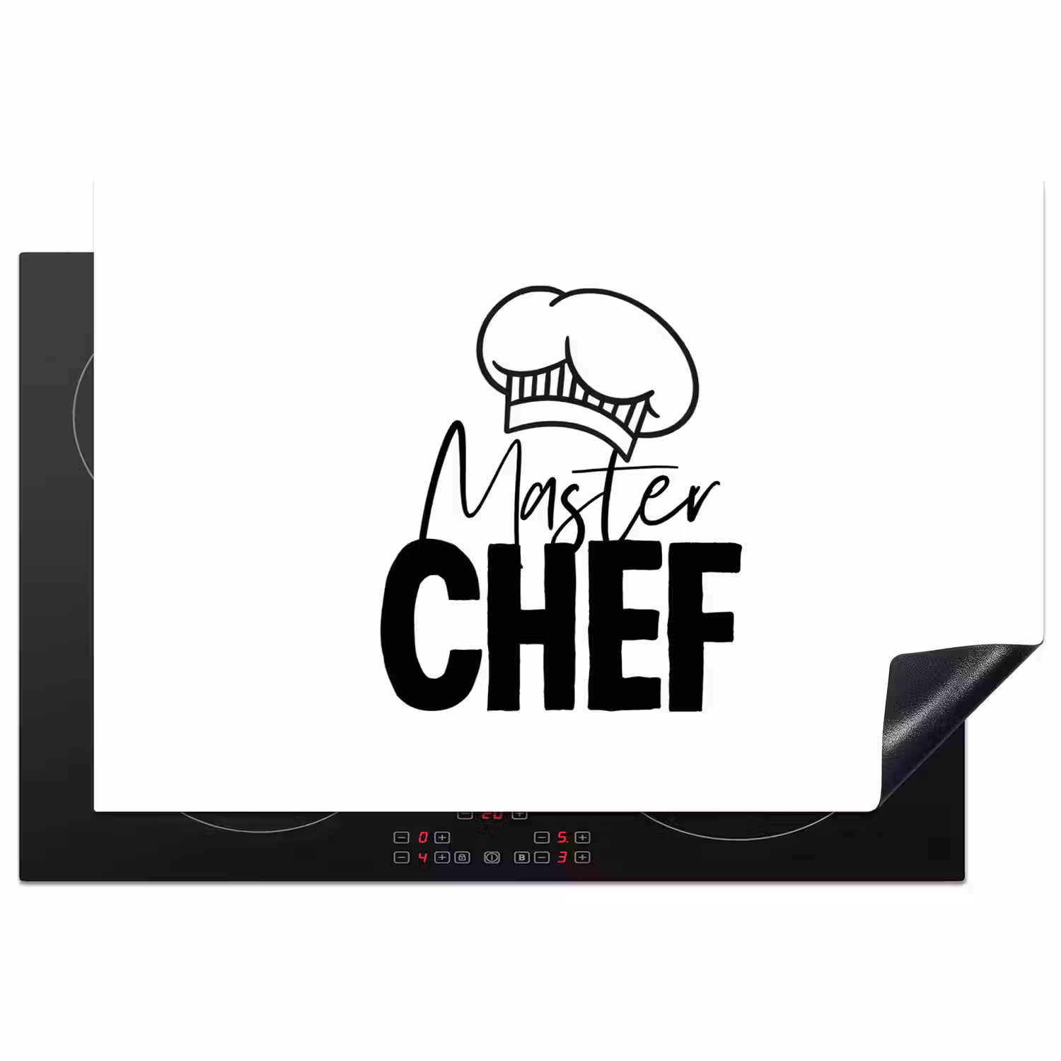 Keuken - Koken - Bakken - Chef - Master Chef - Kok - Tekst Inductie beschermer vinyl 3mm klein -3d