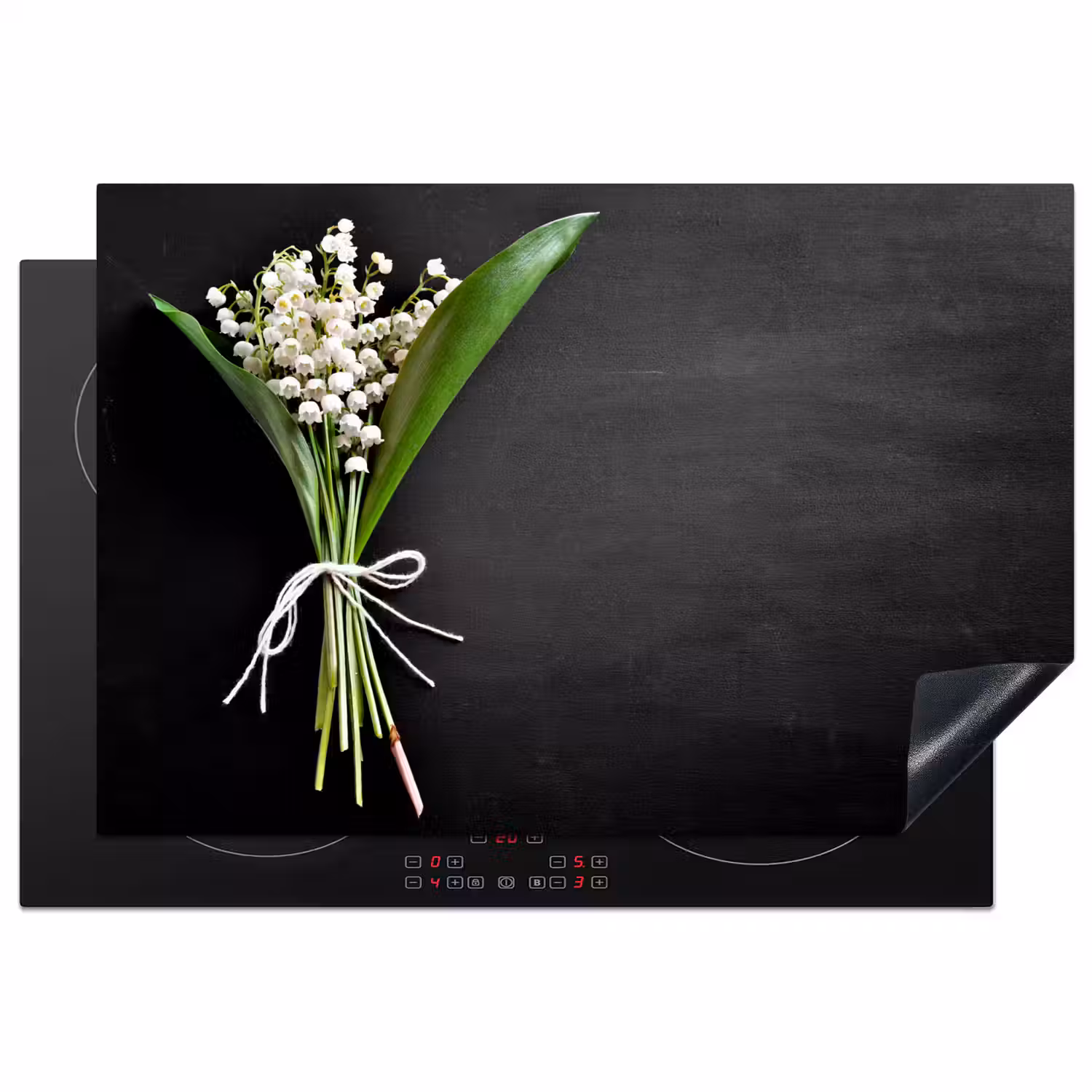 Lelietjes van dalen - Bloemen - Strik Inductie beschermer vinyl 3mm klein -3d
