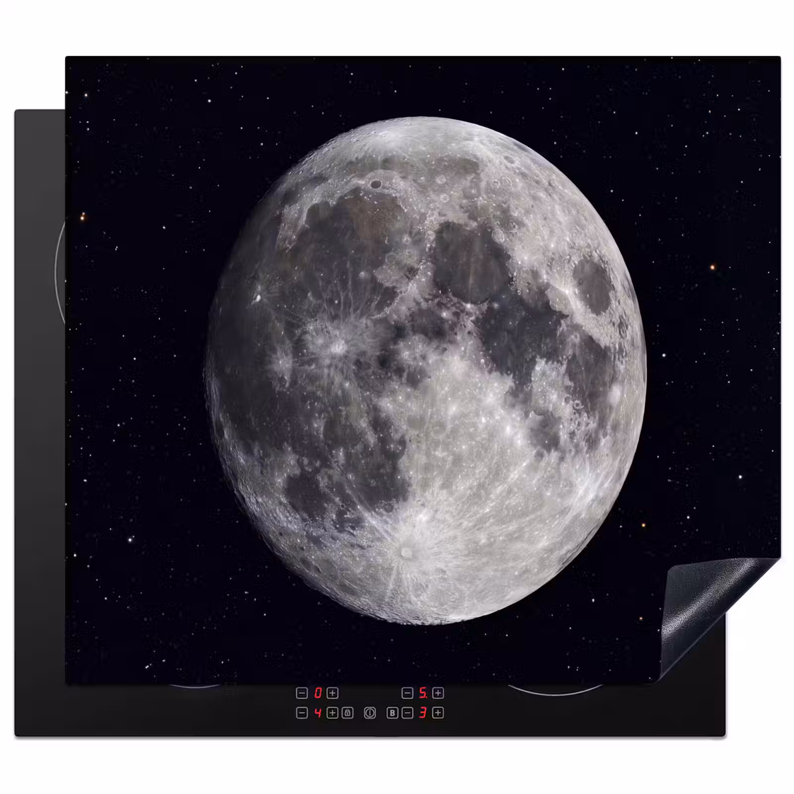 Herdabdeckplatte - Mond – Sterne – Weltraum - Maan - Sterren - Ruimte Inductie beschermer vinyl 3mm middel