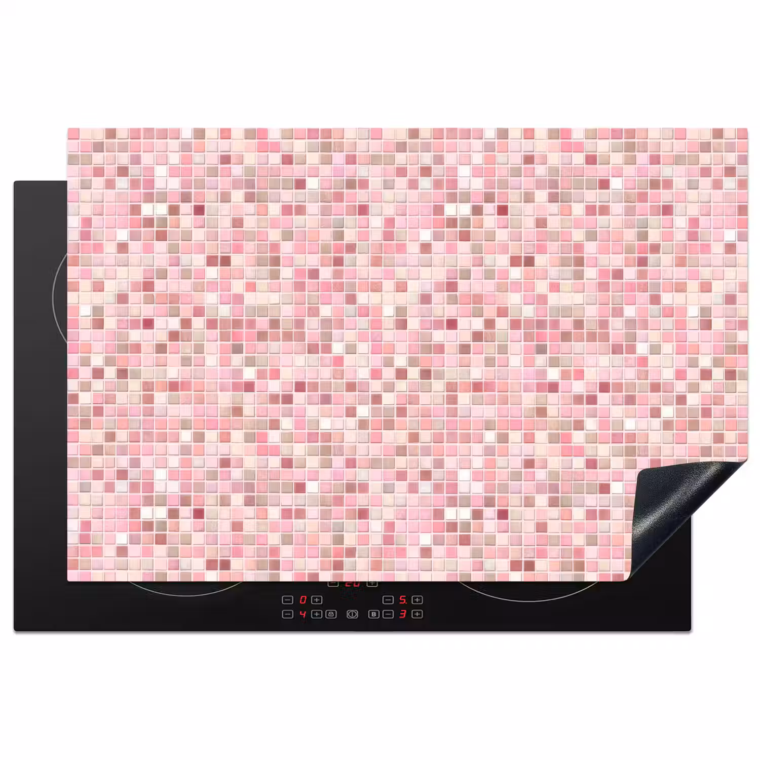 Mozaïek - Patroon - Roze Inductie beschermer vinyl 3mm klein 276 -3d