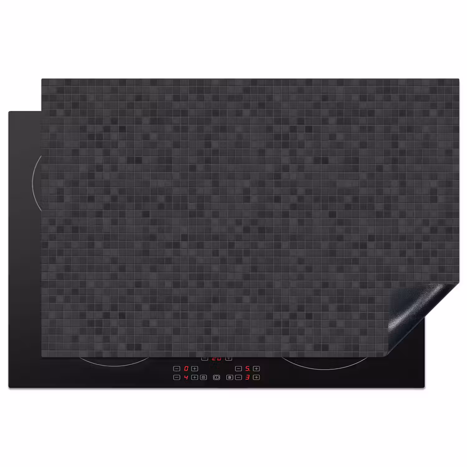 Mozaïek - Patroon - Zwart Inductie beschermer vinyl 3mm klein 276 -3d