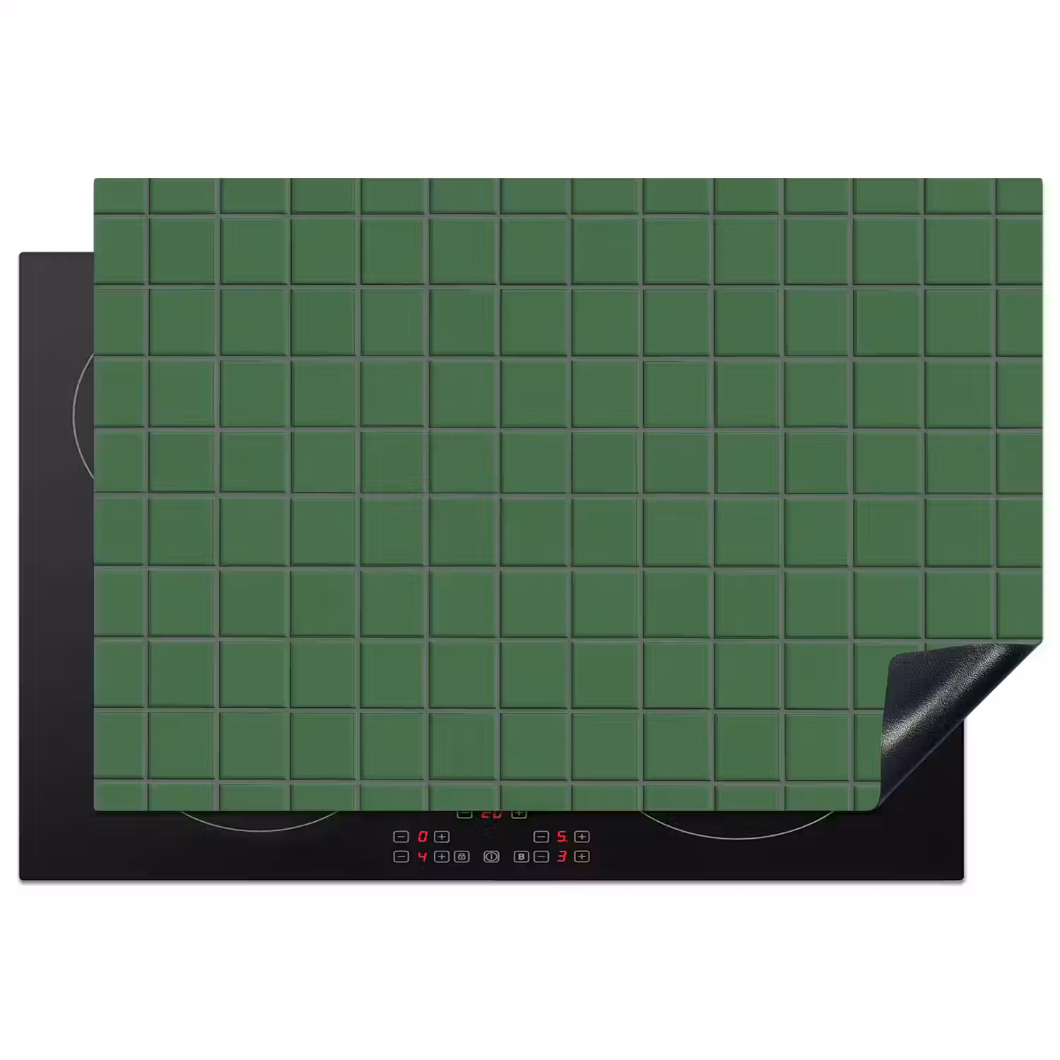 Patroon - Tegels - Groen Inductie beschermer vinyl 3mm klein 276 -3d
