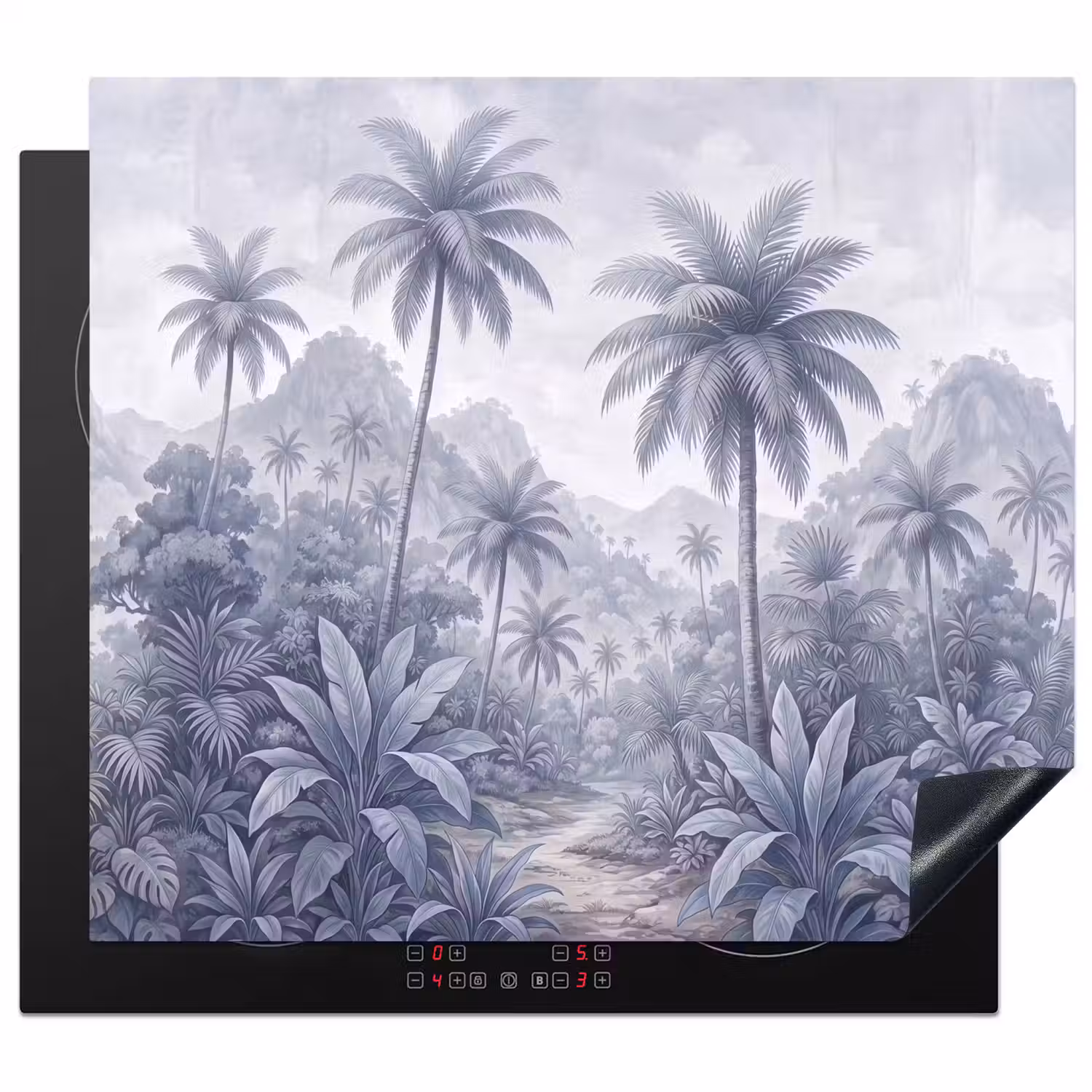 Natuur - Boom - Tropisch - Landschap - Blauw Inductie beschermer vinyl 3mm middel -3d