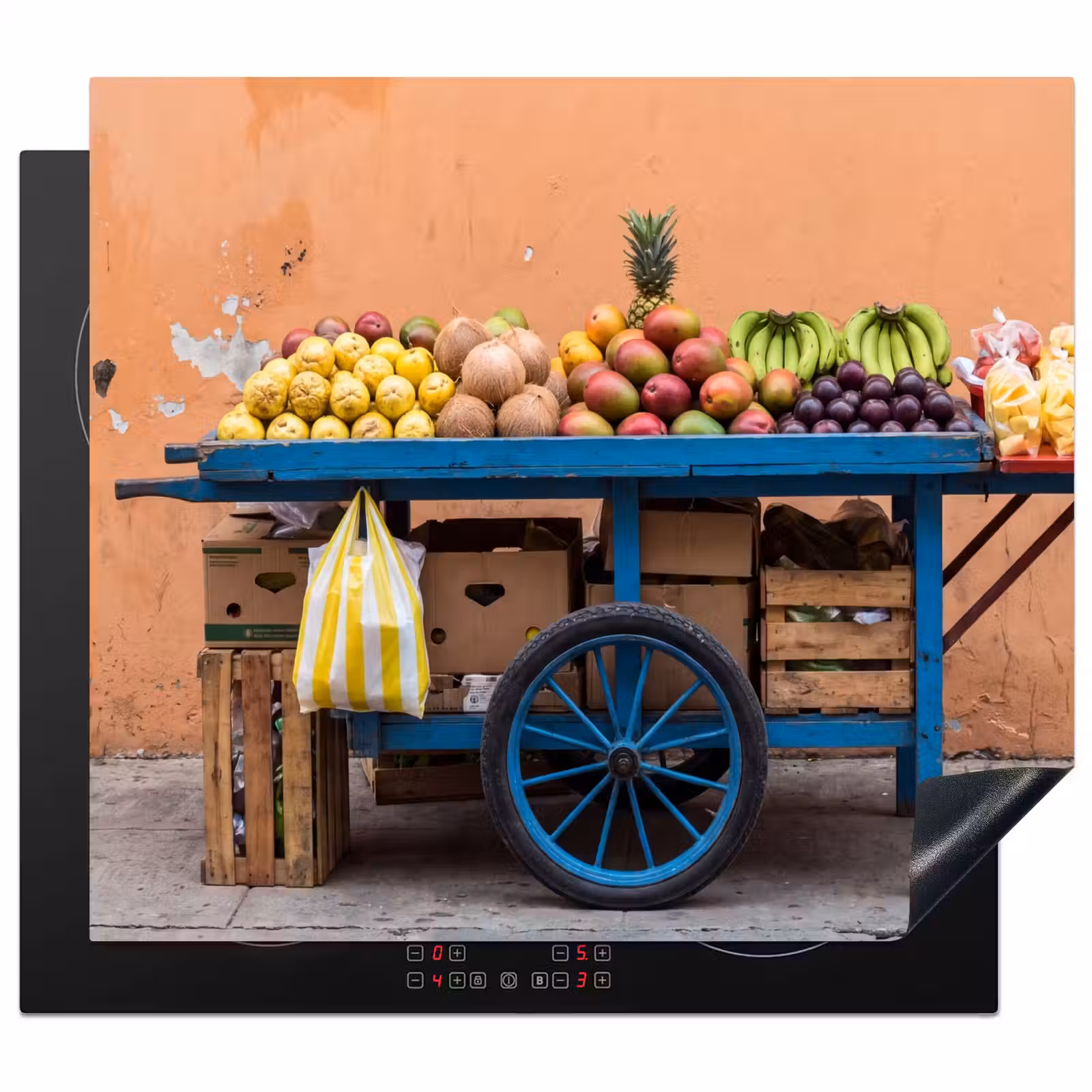 Herdabdeckplatte - Obst – Kar – Straße - Fruit - Kar - Straat Inductie beschermer vinyl 3mm middel