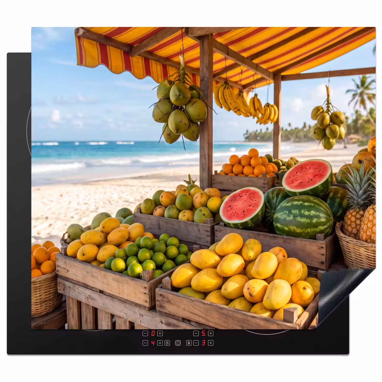 Herdabdeckplatte - Obst – Strand – Tropisch - Fruit - Strand - Tropisch Inductie beschermer vinyl 3mm middel