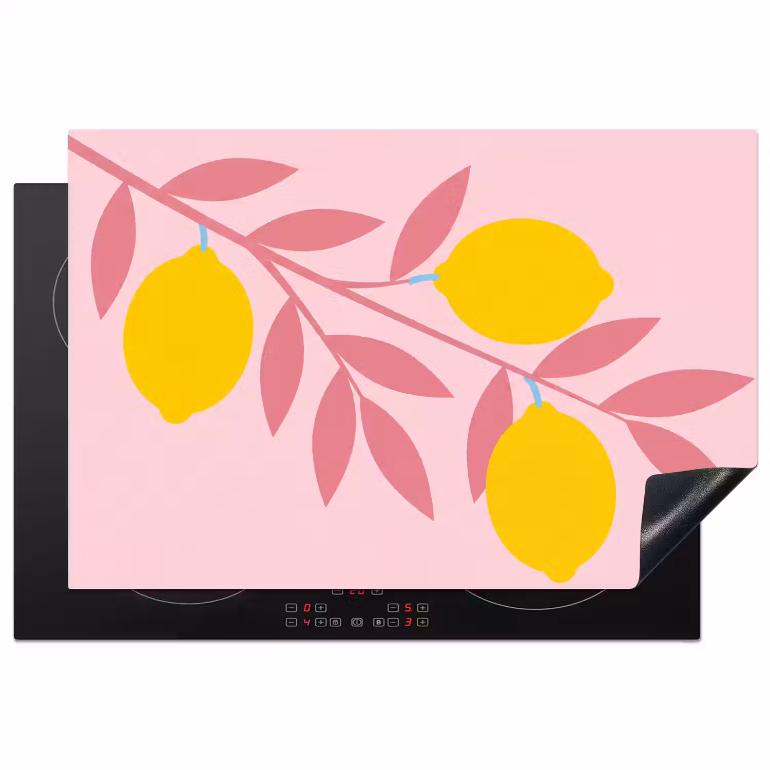 Fruit - Tak - Natuur - Abstract - Roze Inductie beschermer vinyl 3mm klein -3d