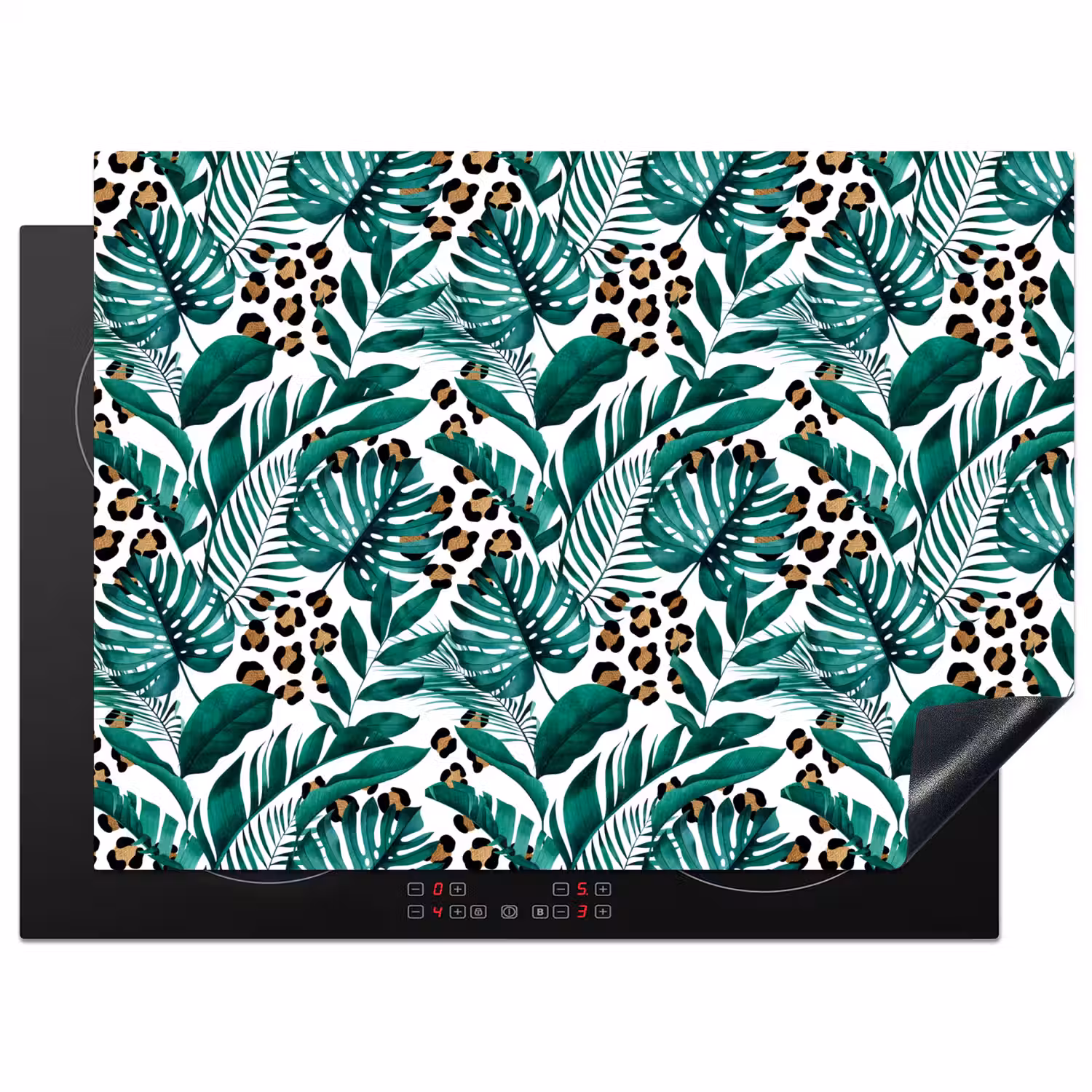 Panterprint - Bladeren - Jungle Inductie beschermer vinyl 3mm klein -3d