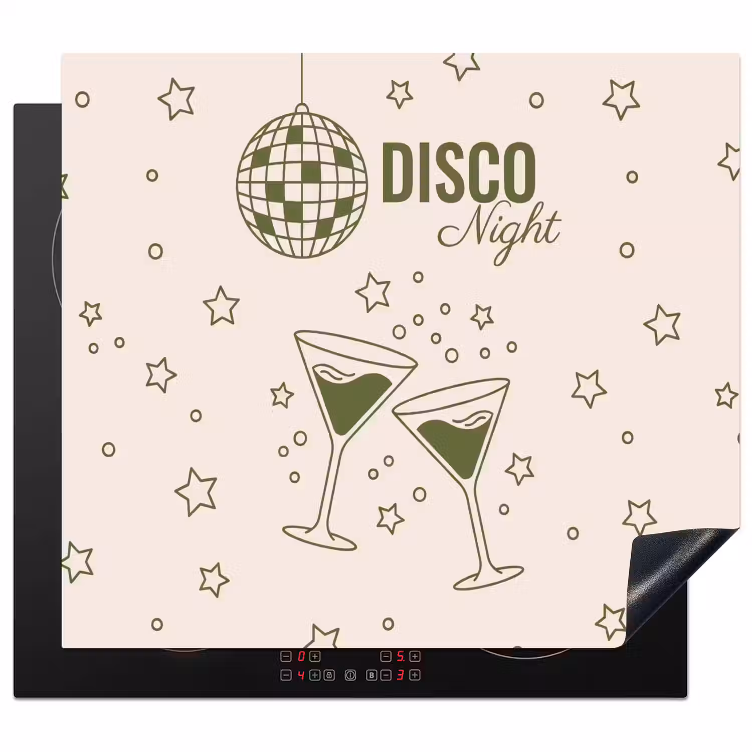 Feest - Disco - Drank - Illustratie - Groen Inductie beschermer vinyl 3mm middel -3d