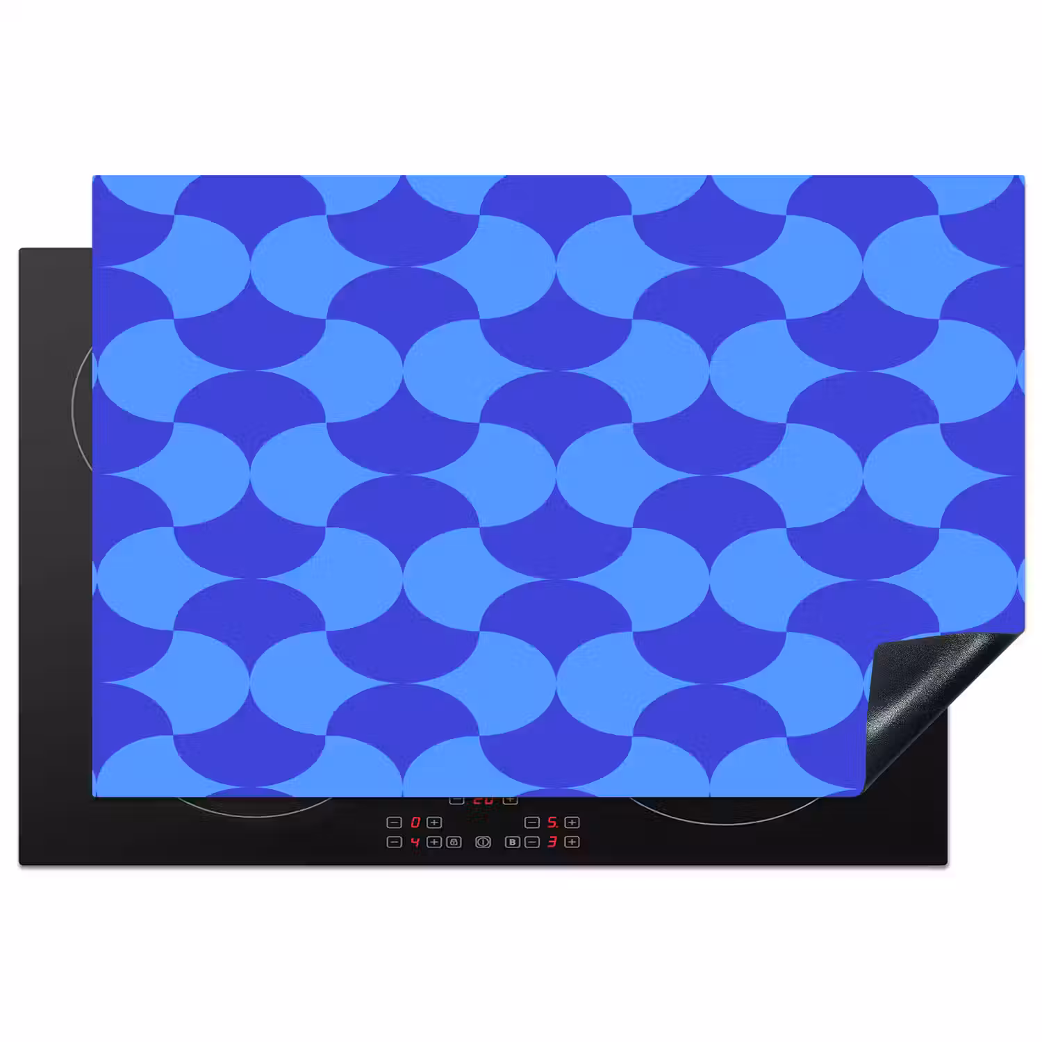 Blauw - Maanvlakken - Patroon Inductie beschermer vinyl 3mm klein 276 -3d