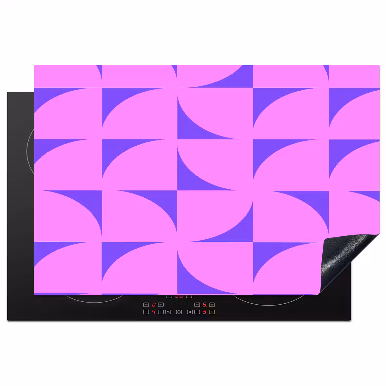 Kwadranten - Paars - Roze - Vierkanten Inductie beschermer vinyl 3mm klein 276 -3d