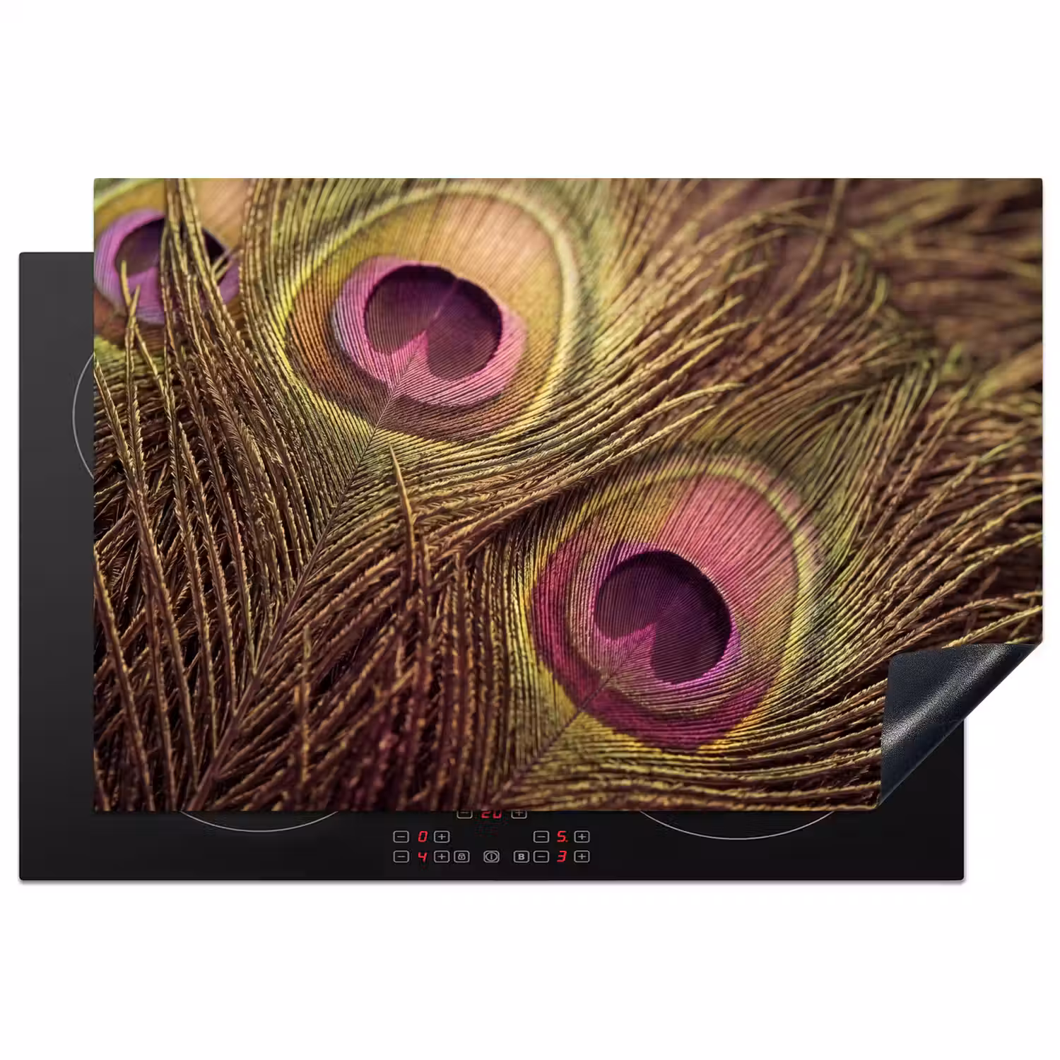 Pauw - Veren - Paars - Groen Inductie beschermer vinyl 3mm klein -3d