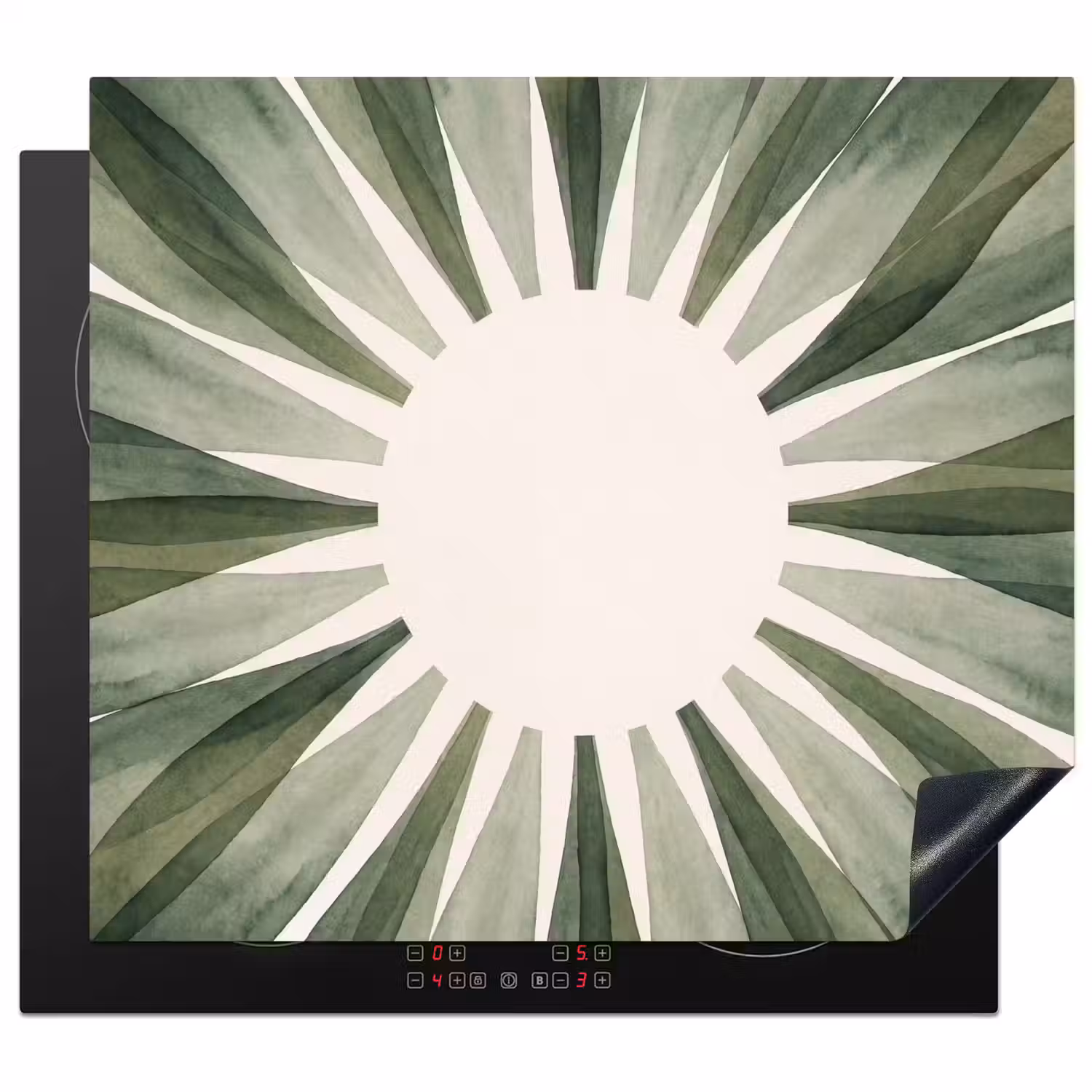 Planten - Abstract - Waterverf - Groen - Natuur Inductie beschermer vinyl 3mm middel -3d
