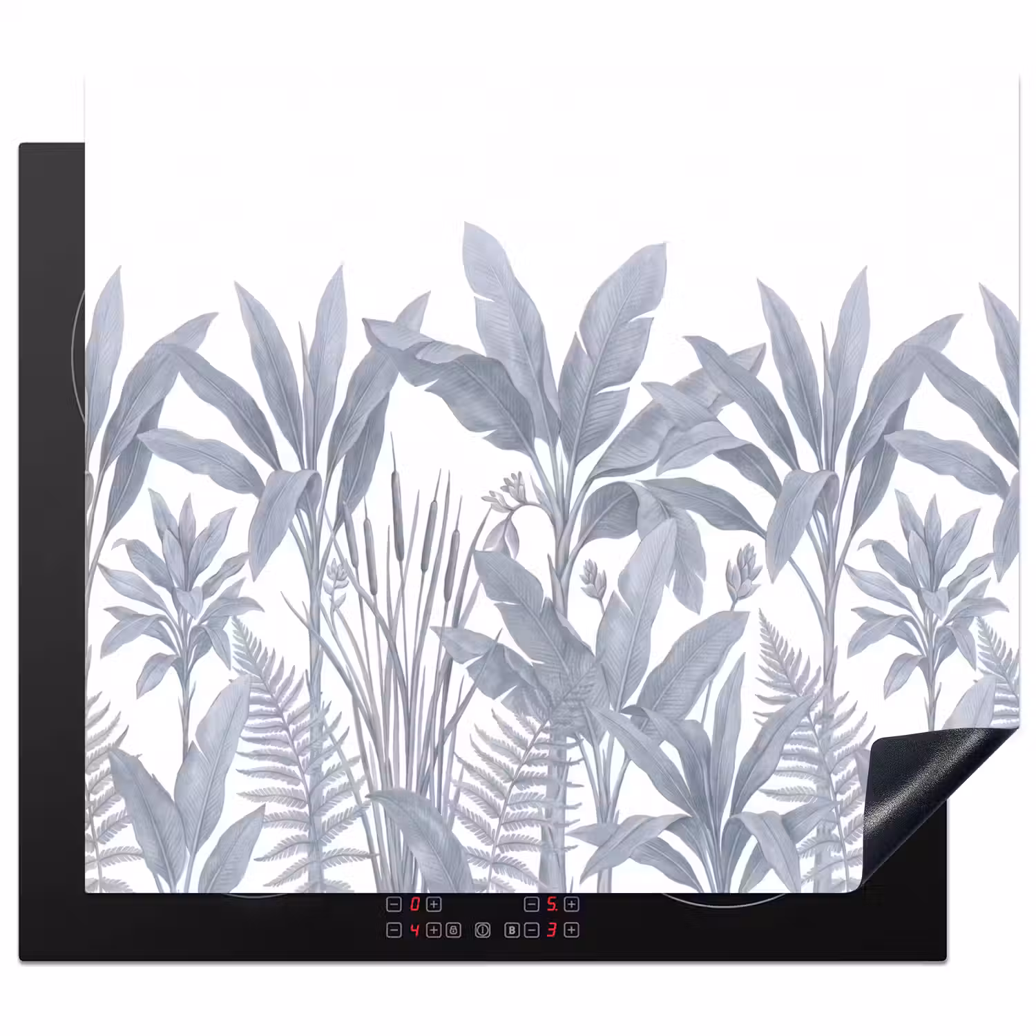 Planten - Bladeren - Natuur - Grijs Inductie beschermer vinyl 3mm middel -3d