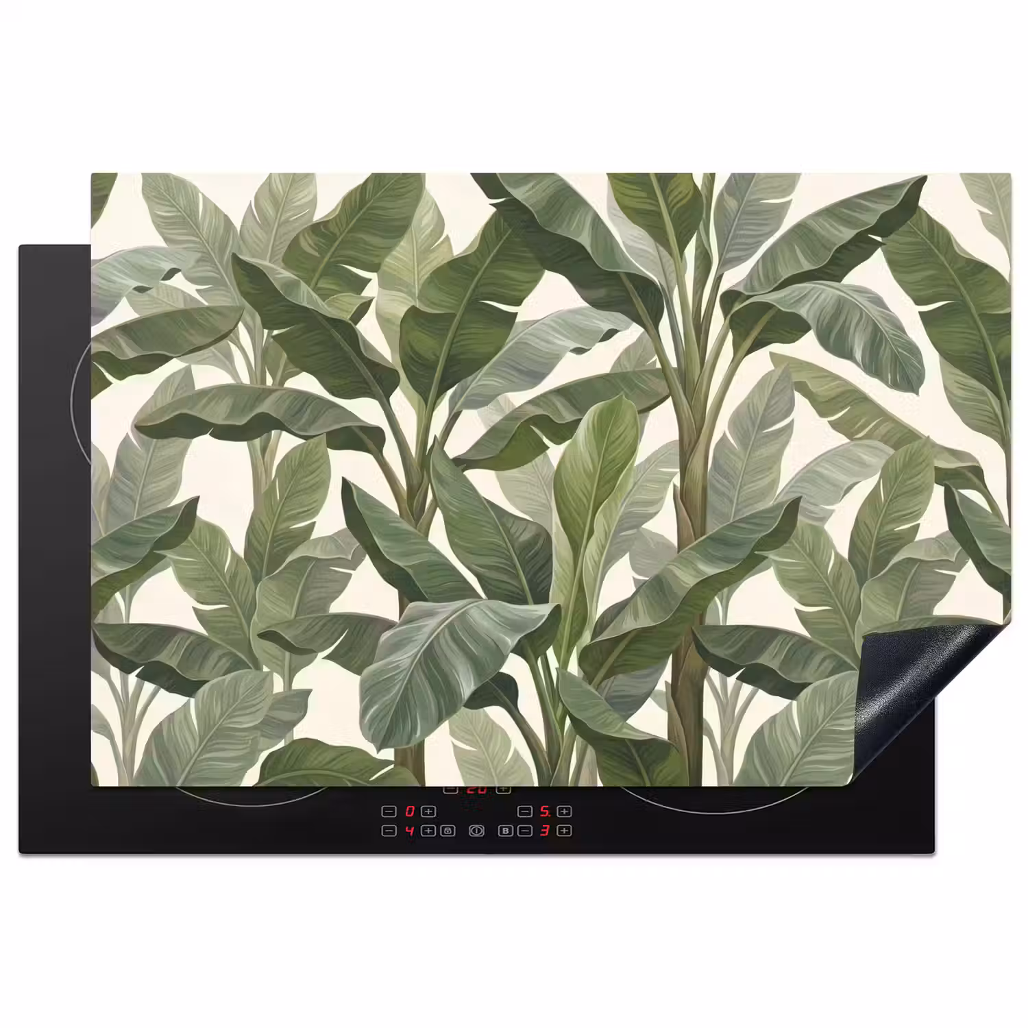 Planten - Bladeren - Tropisch - Groen Inductie beschermer vinyl 3mm klein -3d