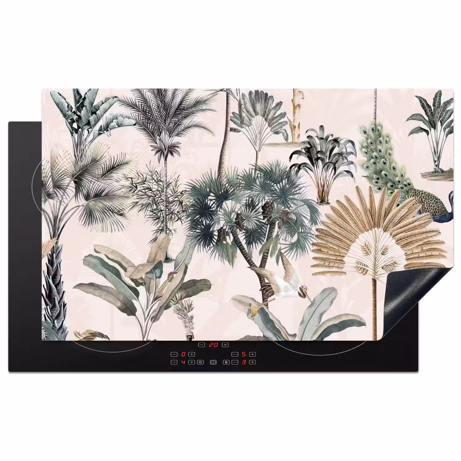 Retro - Jungle - Natuur - Dieren Inductie beschermer vinyl 3mm klein -3d