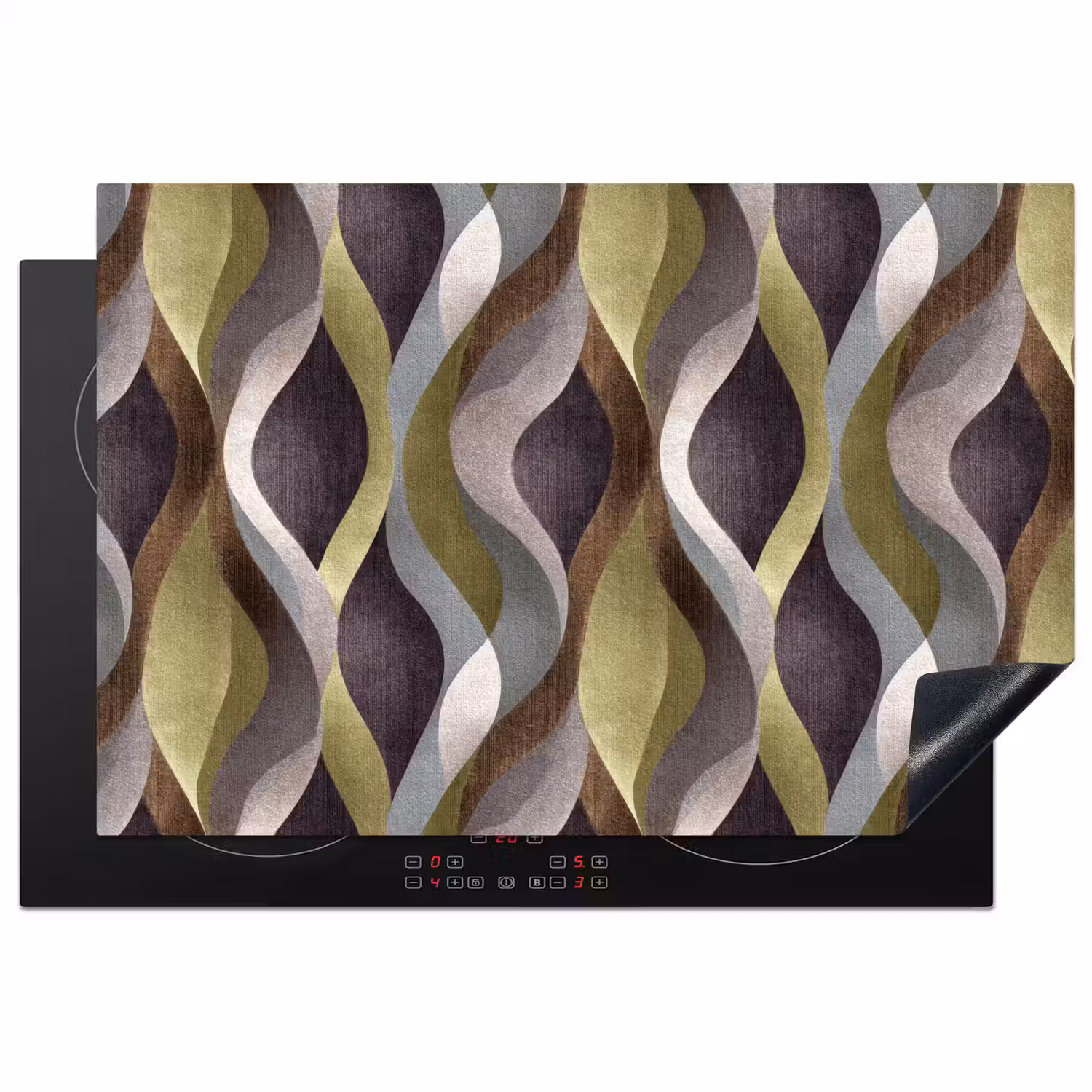 Retro - Banen - Kleurrijk Inductie beschermer vinyl 3mm klein 276 -3d