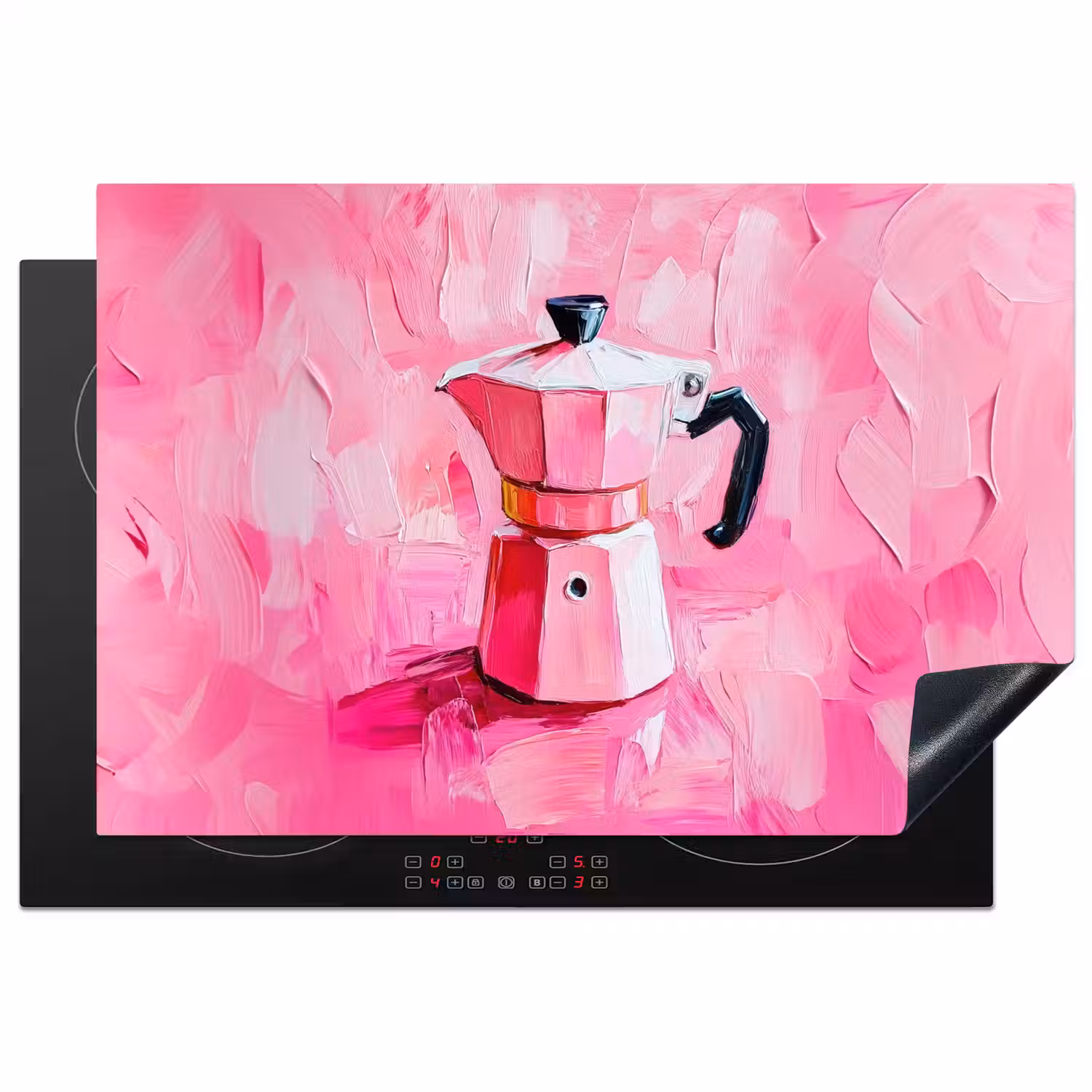 Roze - Verf - Coffee Inductie beschermer vinyl 3mm klein -3d