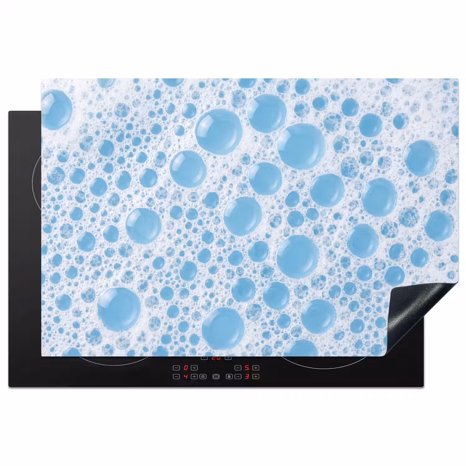 Schuim - Bubbels - Blauw Inductie beschermer vinyl 3mm klein -3d