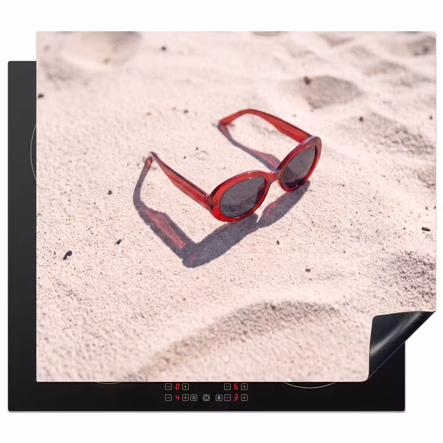 Zonnebril - Strand - Vakantie - Rood Inductie beschermer vinyl 3mm middel -3d