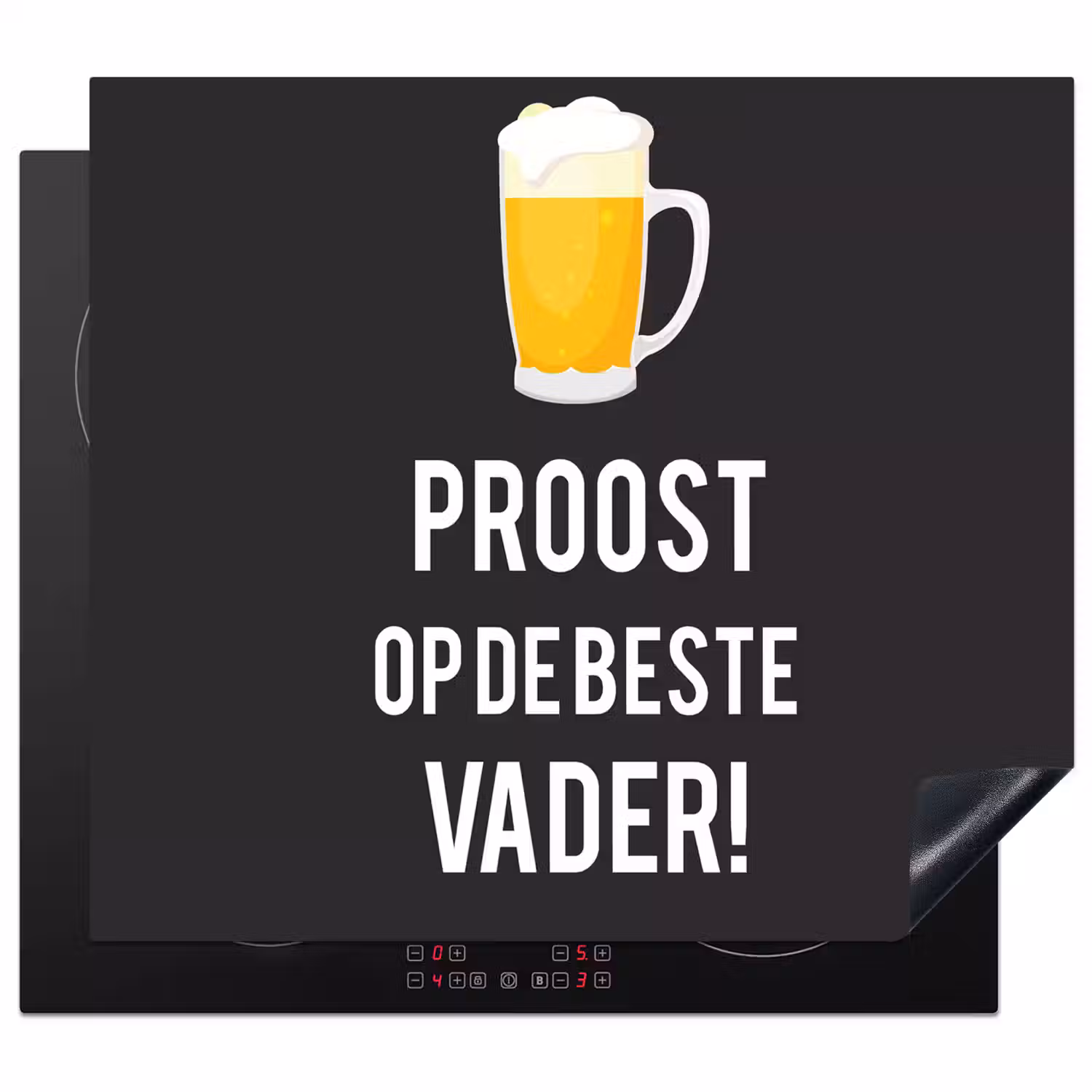 Spreuken - Proost op de beste vader - Quotes - Papa Inductie beschermer vinyl 3mm middel -3d