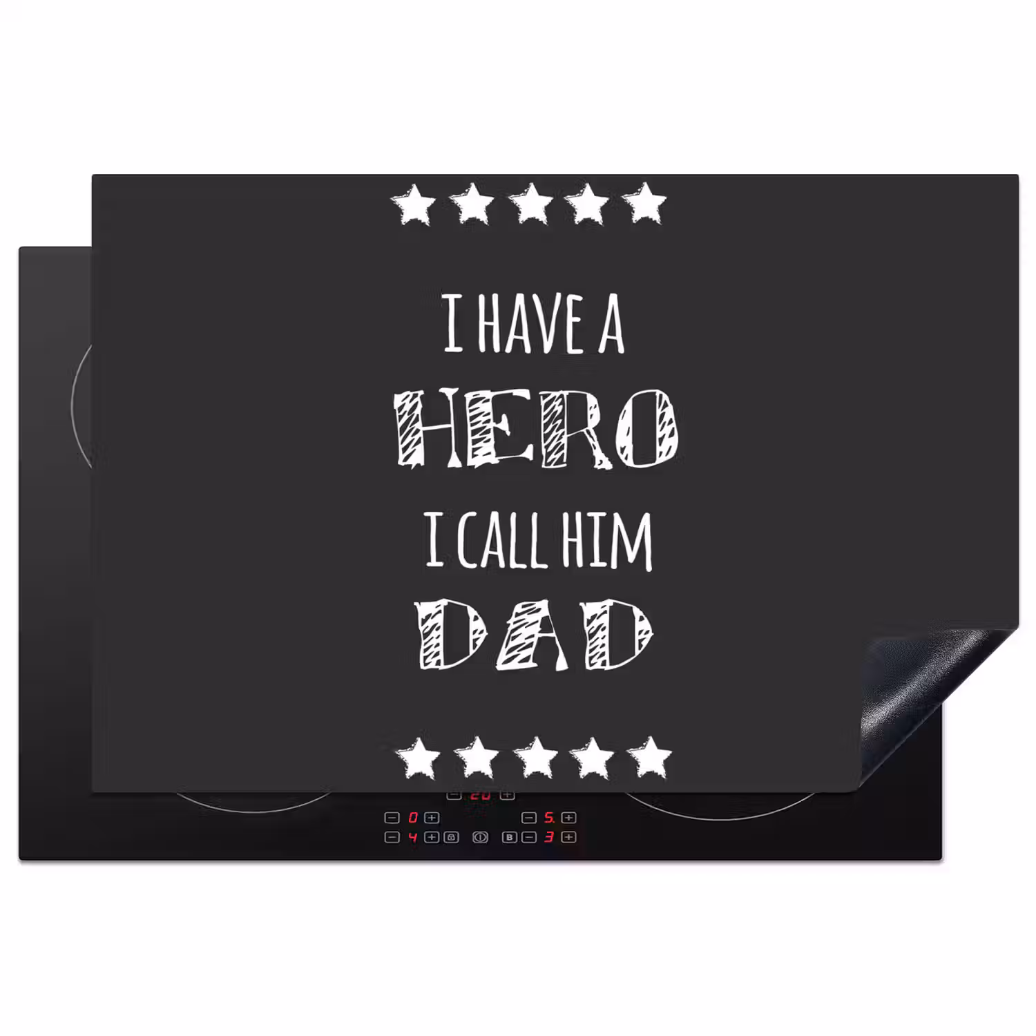 Spreuken - I have a hero I call him dad - Quotes - Vader Inductie beschermer vinyl 3mm klein -3d