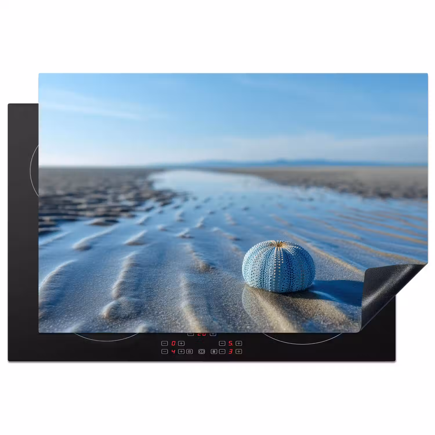 Strand - Schild - Water - Blauw Inductie beschermer vinyl 3mm klein -3d