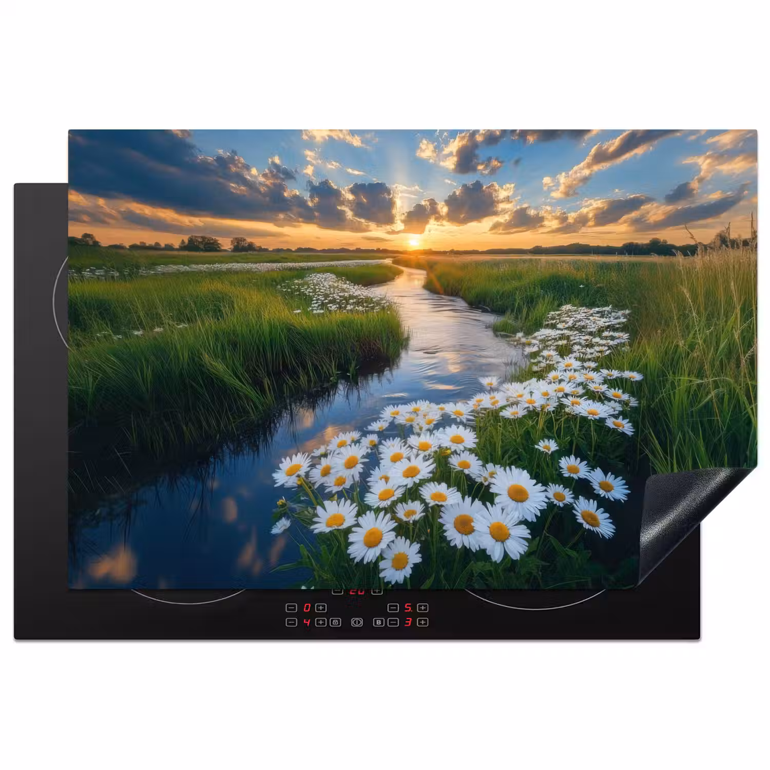 Beekje - Landschap - Margriet Inductie beschermer vinyl 3mm klein -3d
