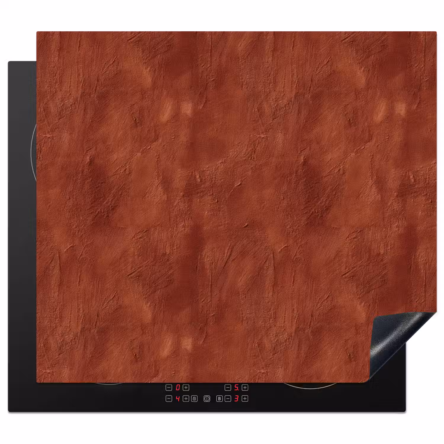 Stucwerk - Textuur - Terracotta Inductie beschermer vinyl 3mm middel 274 -3d