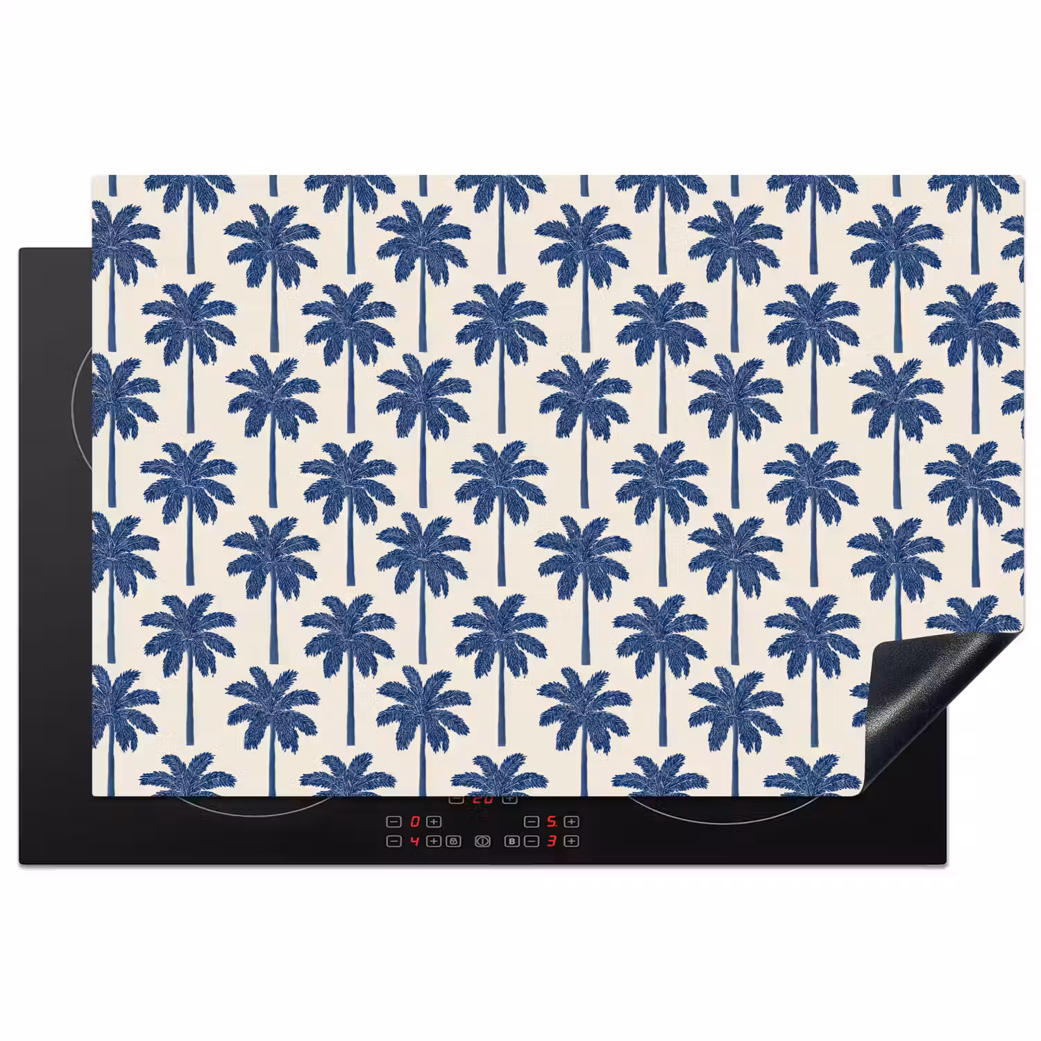 Symmetrisch - Palm - Blauw Inductie beschermer vinyl 3mm klein 276 -3d