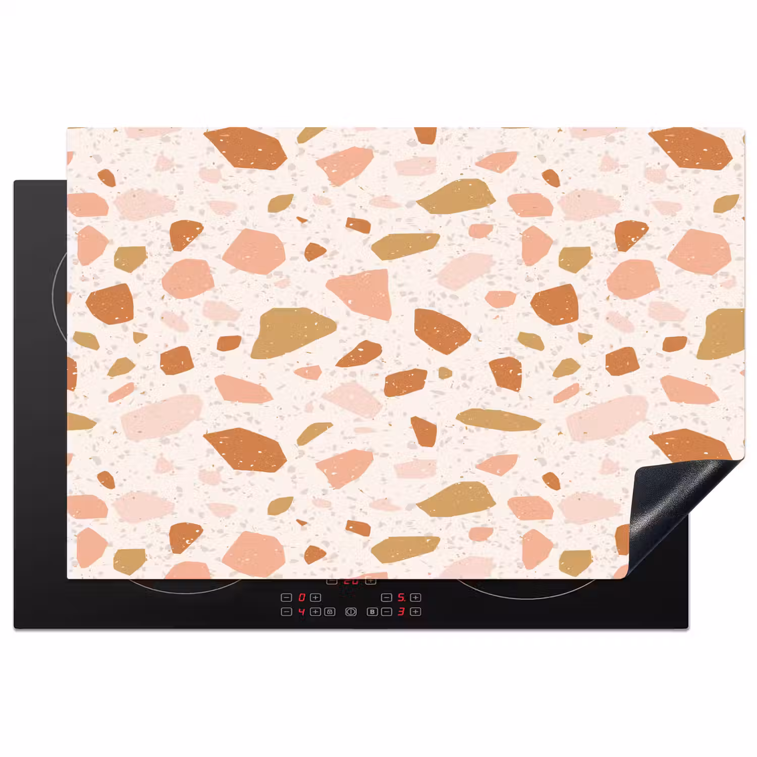 Terrazzo - Patroon - Kleurrijk - Zalm Inductie beschermer vinyl 3mm klein 276 -3d