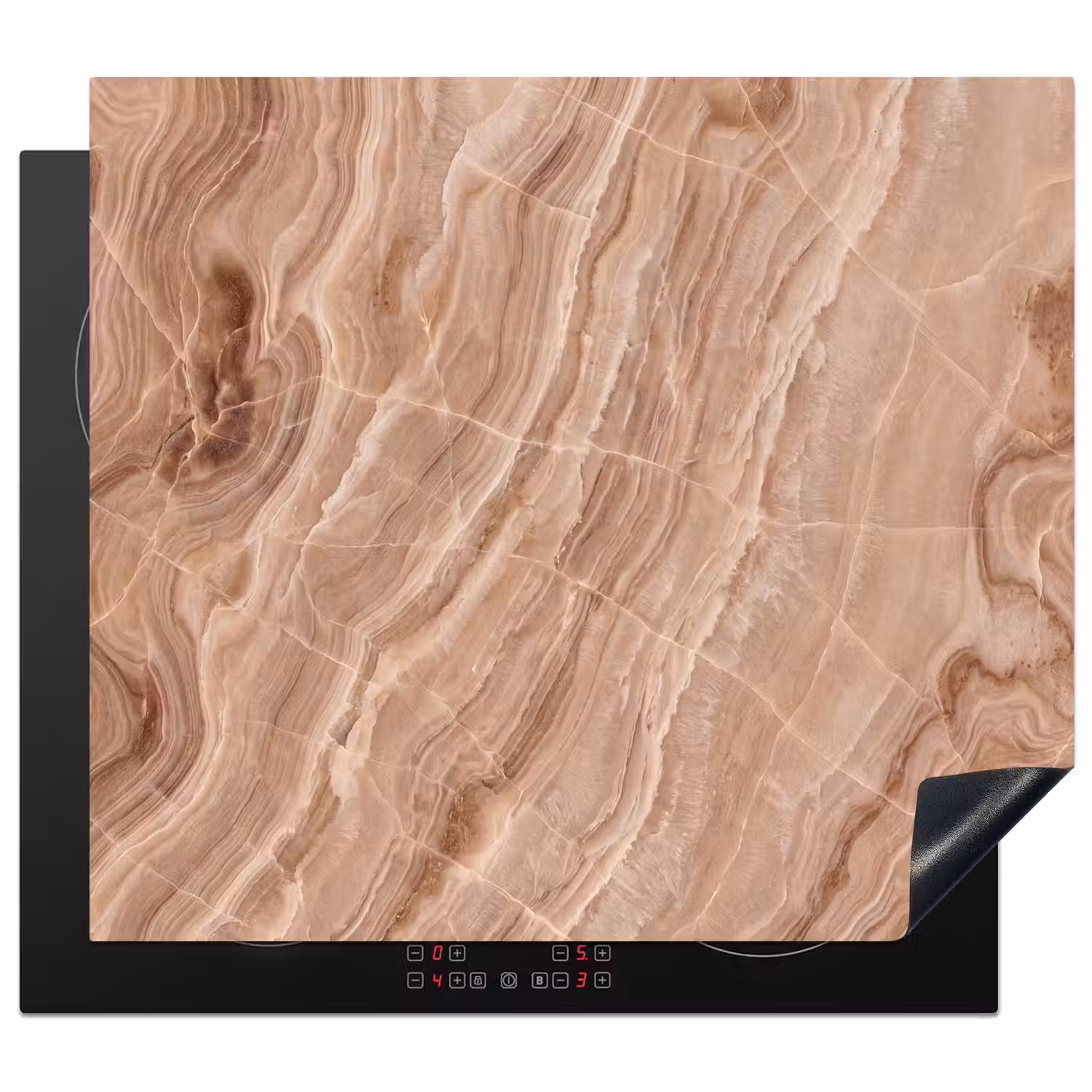 Textuur - Golvend - Abstract - Warm - Bruin Inductie beschermer vinyl 3mm middel -3d
