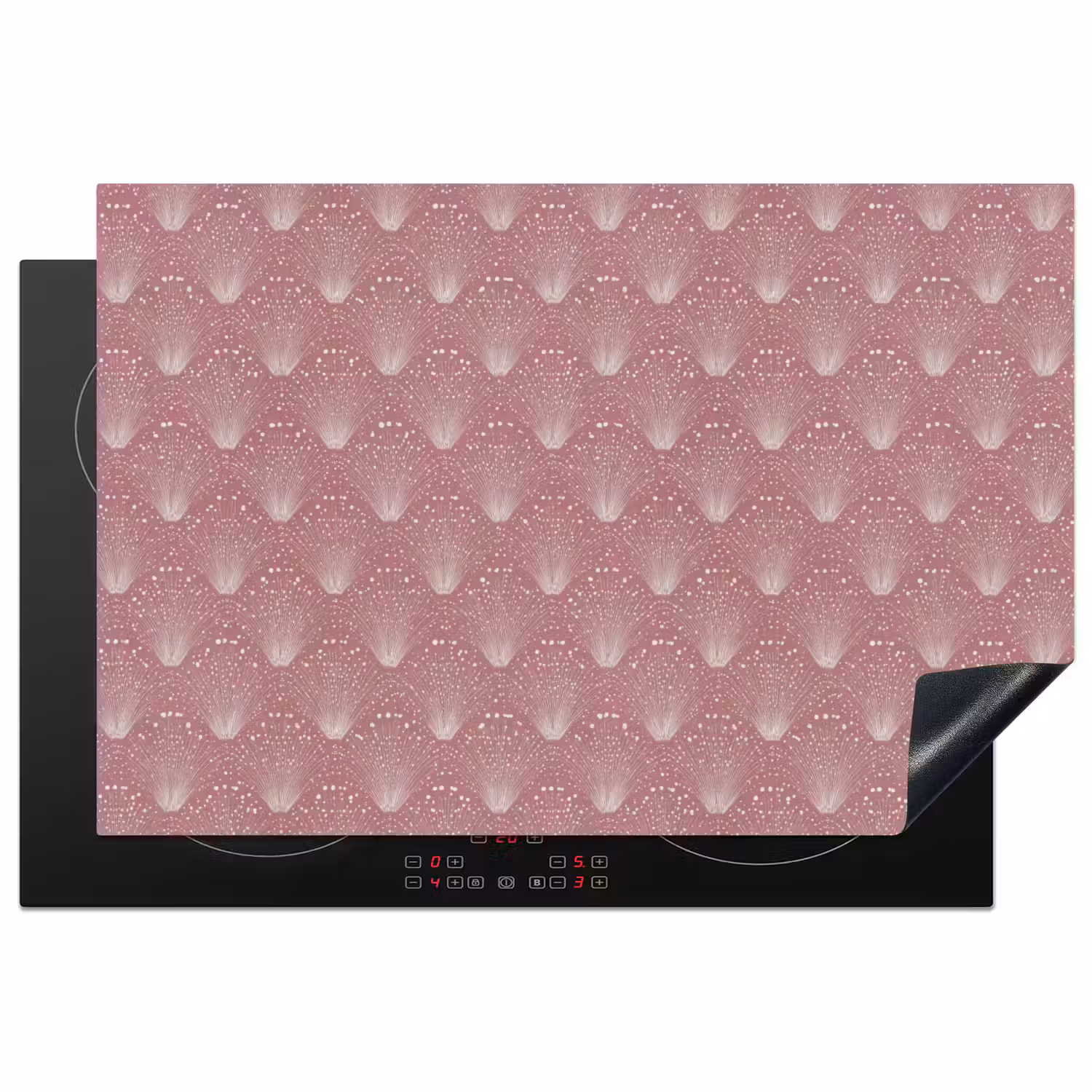 Trendy - Patroon - Roze Inductie beschermer vinyl 3mm klein 276 -3d