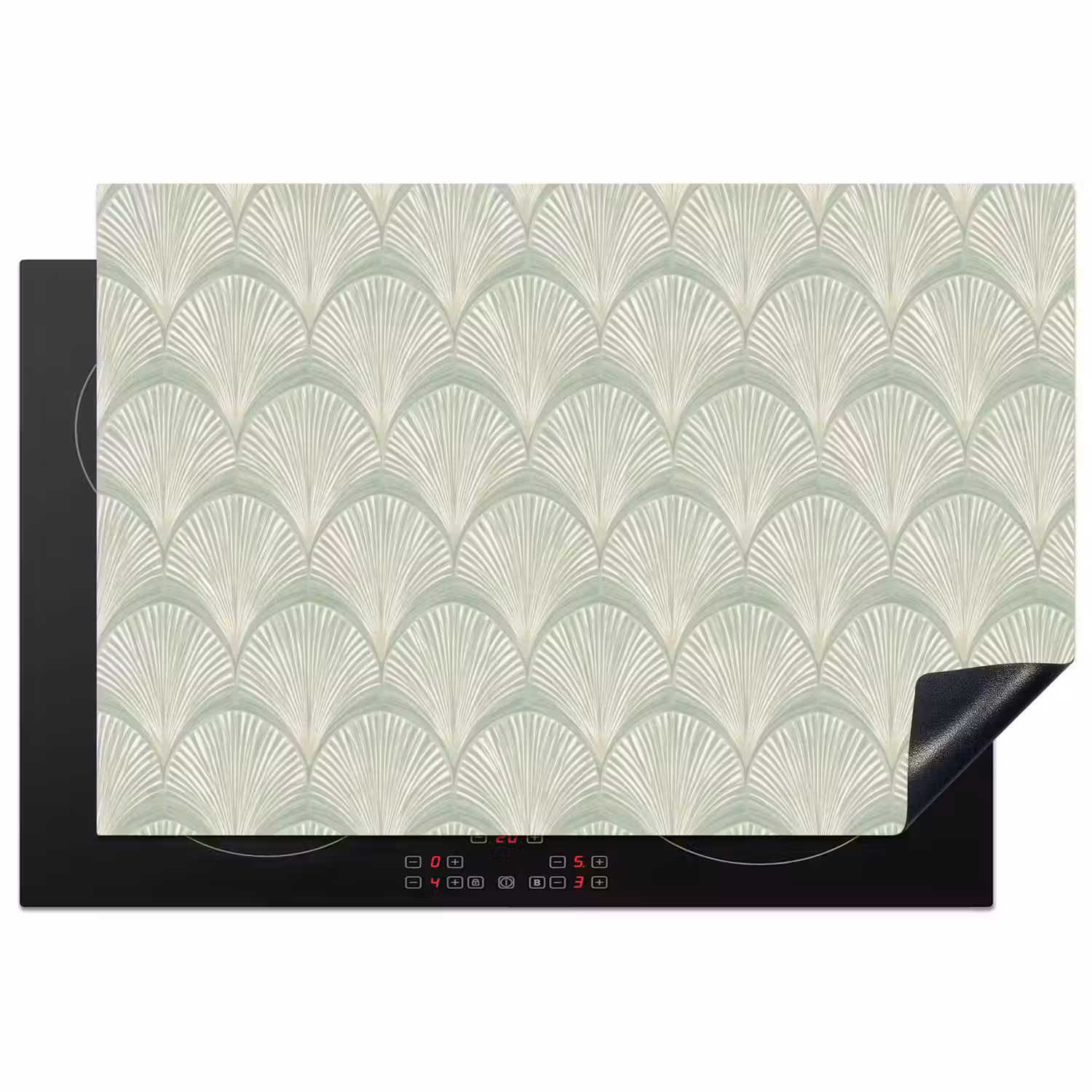 Waaiers - Patroon - Groen Inductie beschermer vinyl 3mm klein 276 -3d