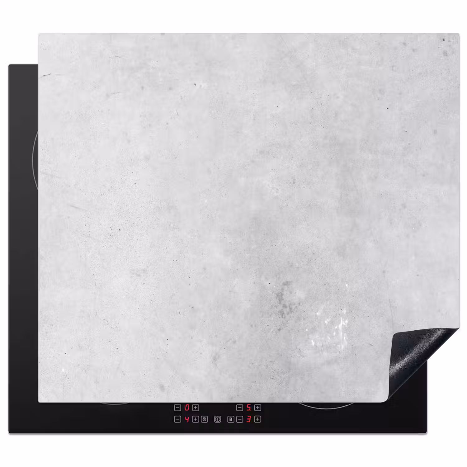 Verwering - Beton - Structuren - Vintage - Industrieel - Grijs Inductie beschermer vinyl 3mm middel -3d