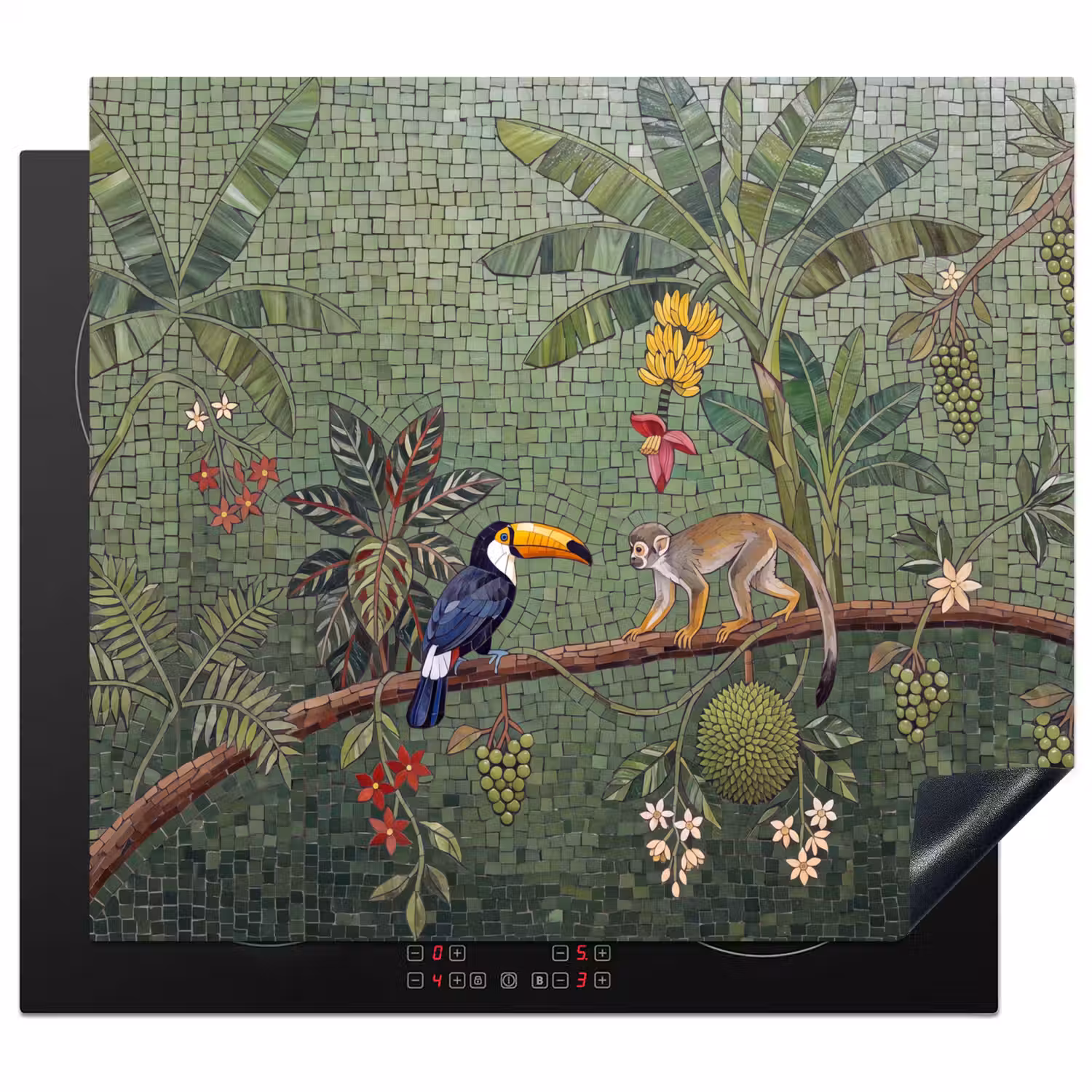 Vogel - Dier - Jungle - Mozaïek - Natuur Inductie beschermer vinyl 3mm middel -3d