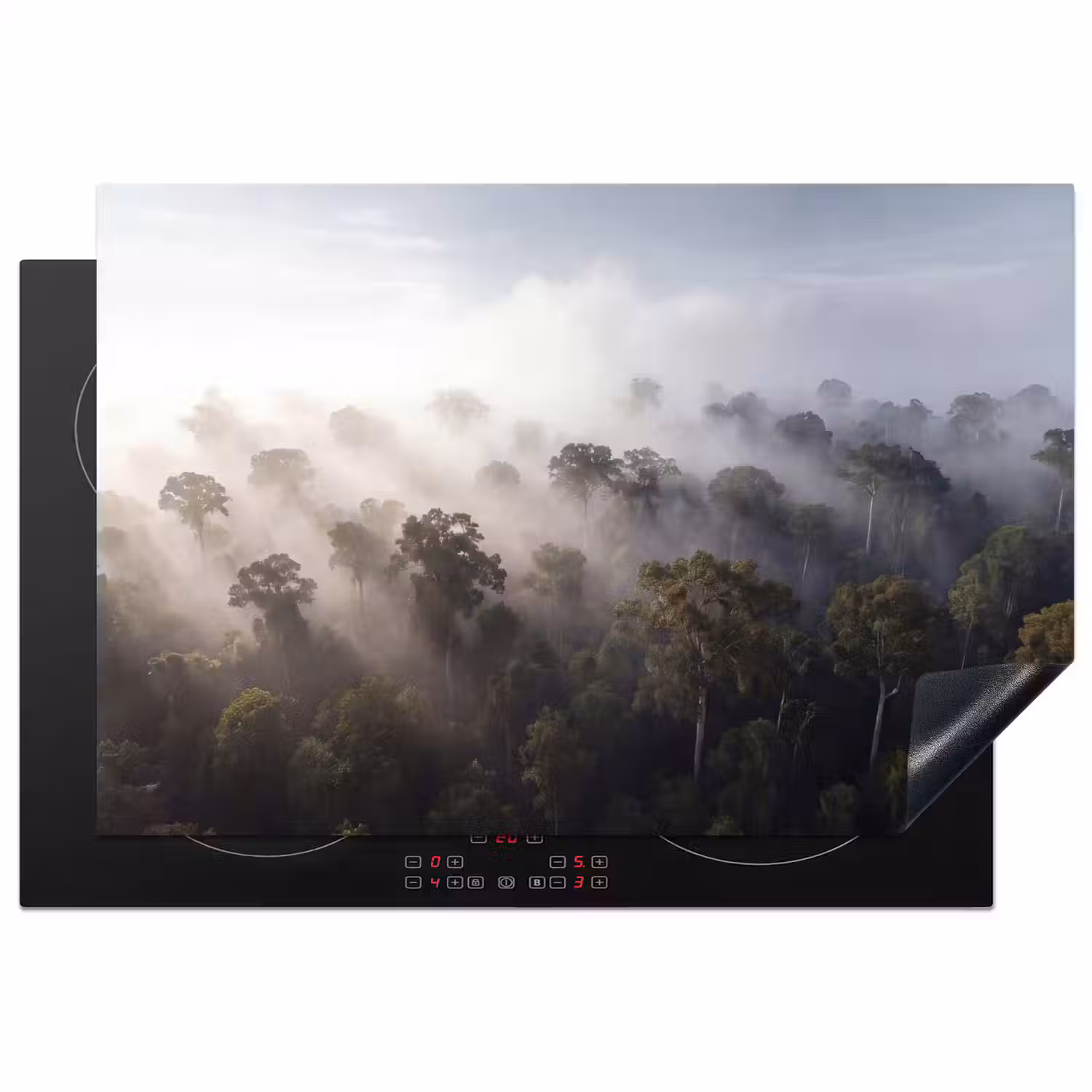 Bos - Mist - Natuur - Groen Inductie beschermer vinyl 3mm klein -3d