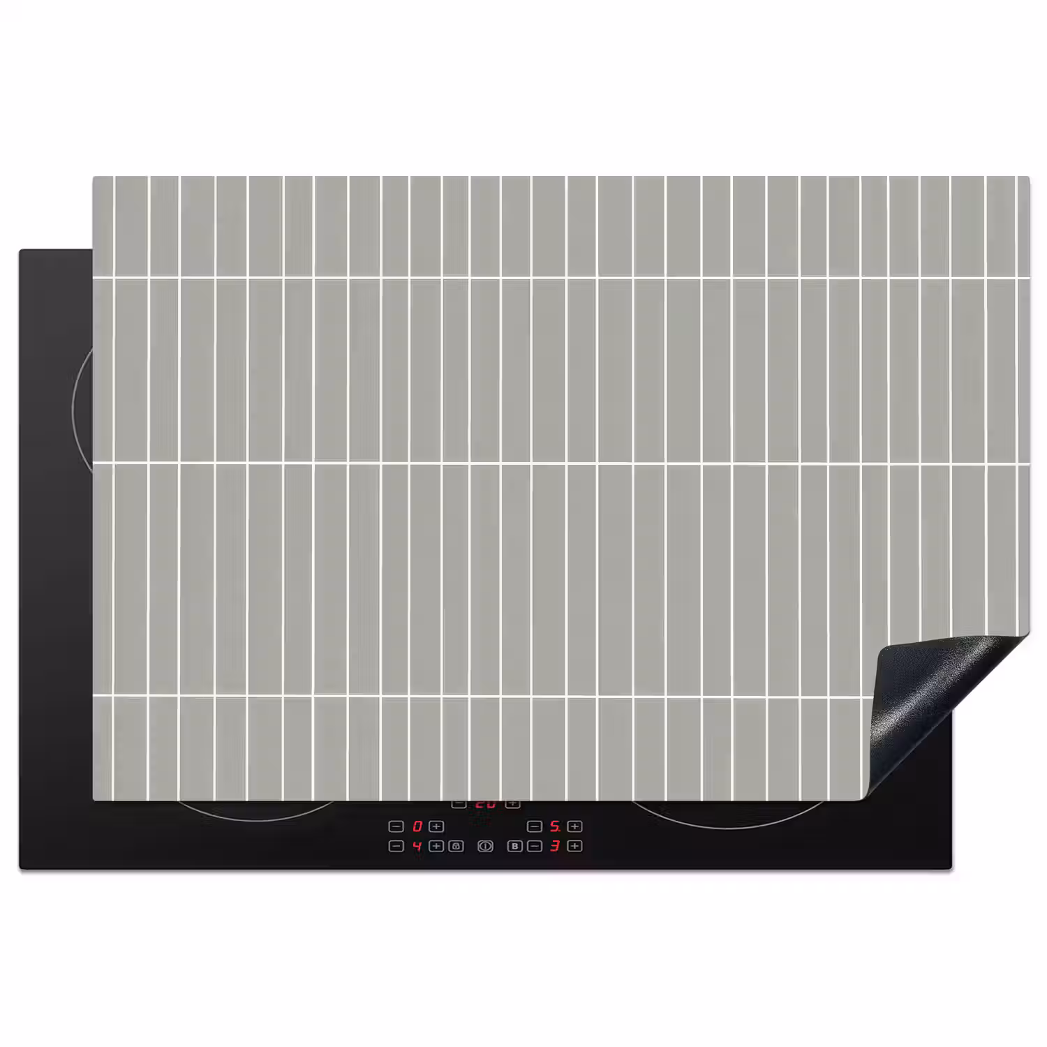 Wandtegel - Verticaal - Lichtgrijs Inductie beschermer vinyl 3mm klein 276 -3d