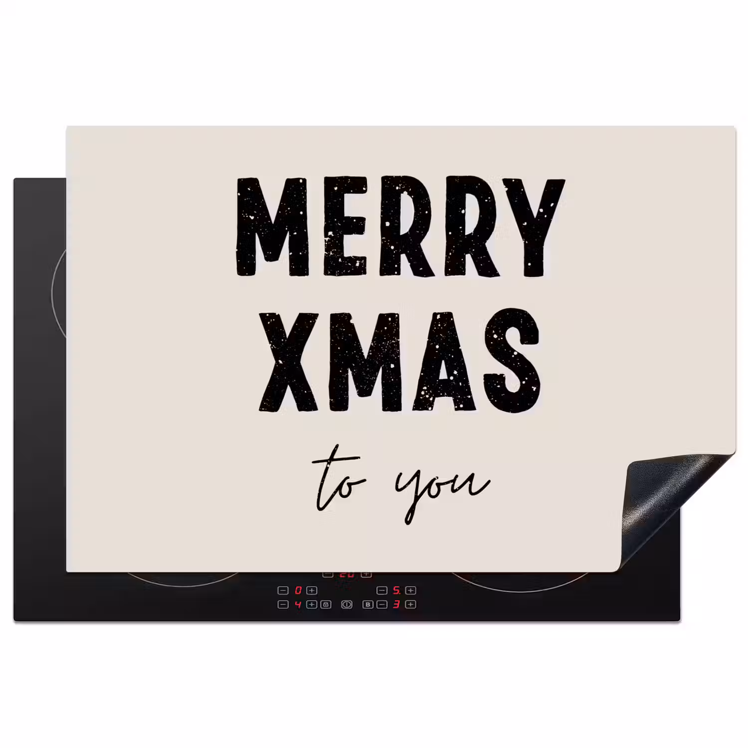 Kerst - Quotes - Merry xmas - Feestdagen - Zwart Inductie beschermer vinyl 3mm klein -3d