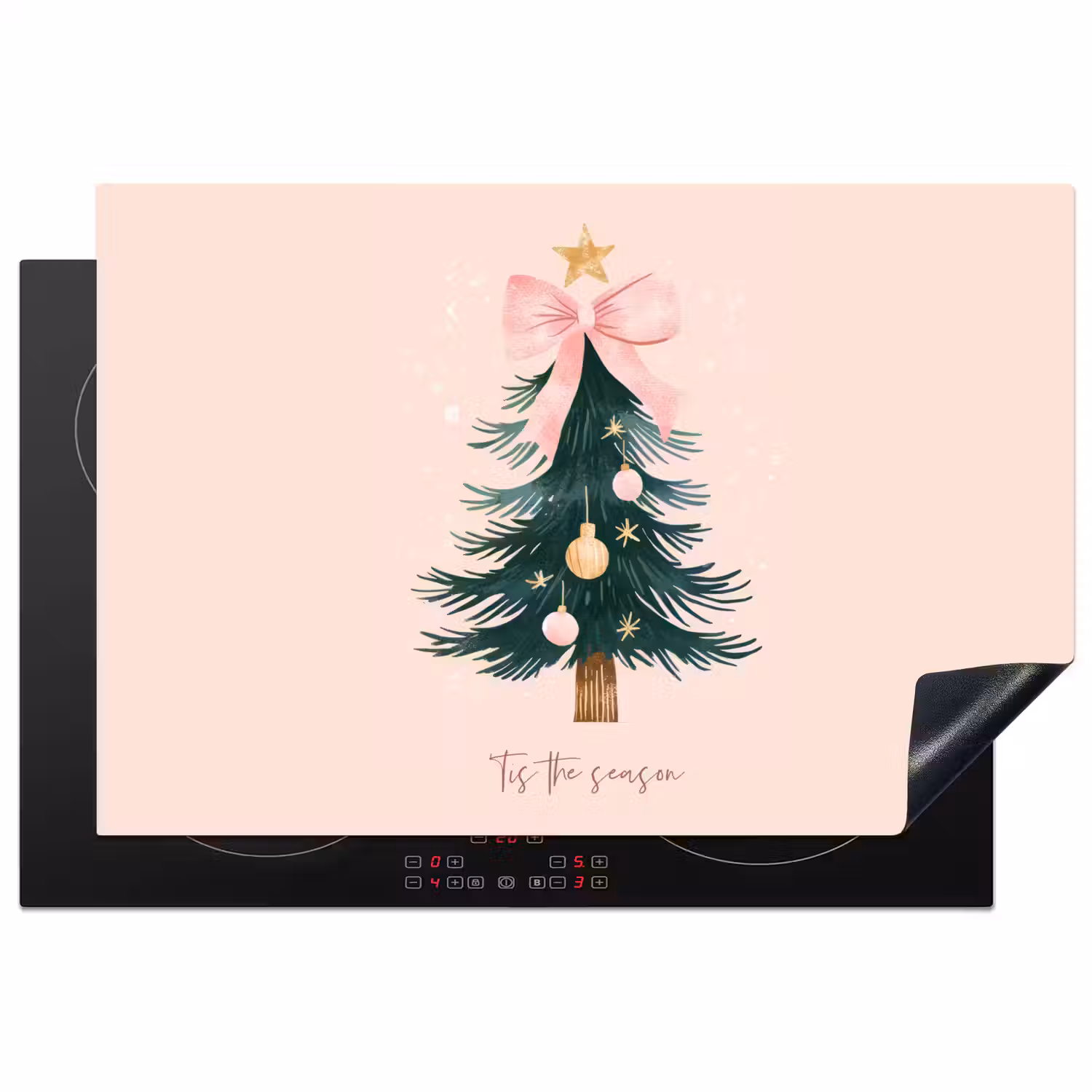 Christmas Season - Kerst - Kerstboom - Roze Inductie beschermer vinyl 3mm klein -3d