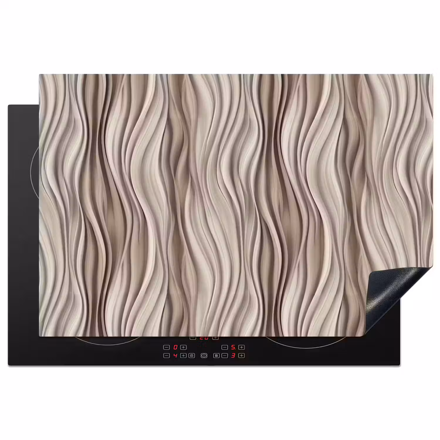 Golven - 3D - Crème Inductie beschermer vinyl 3mm klein 276 -3d