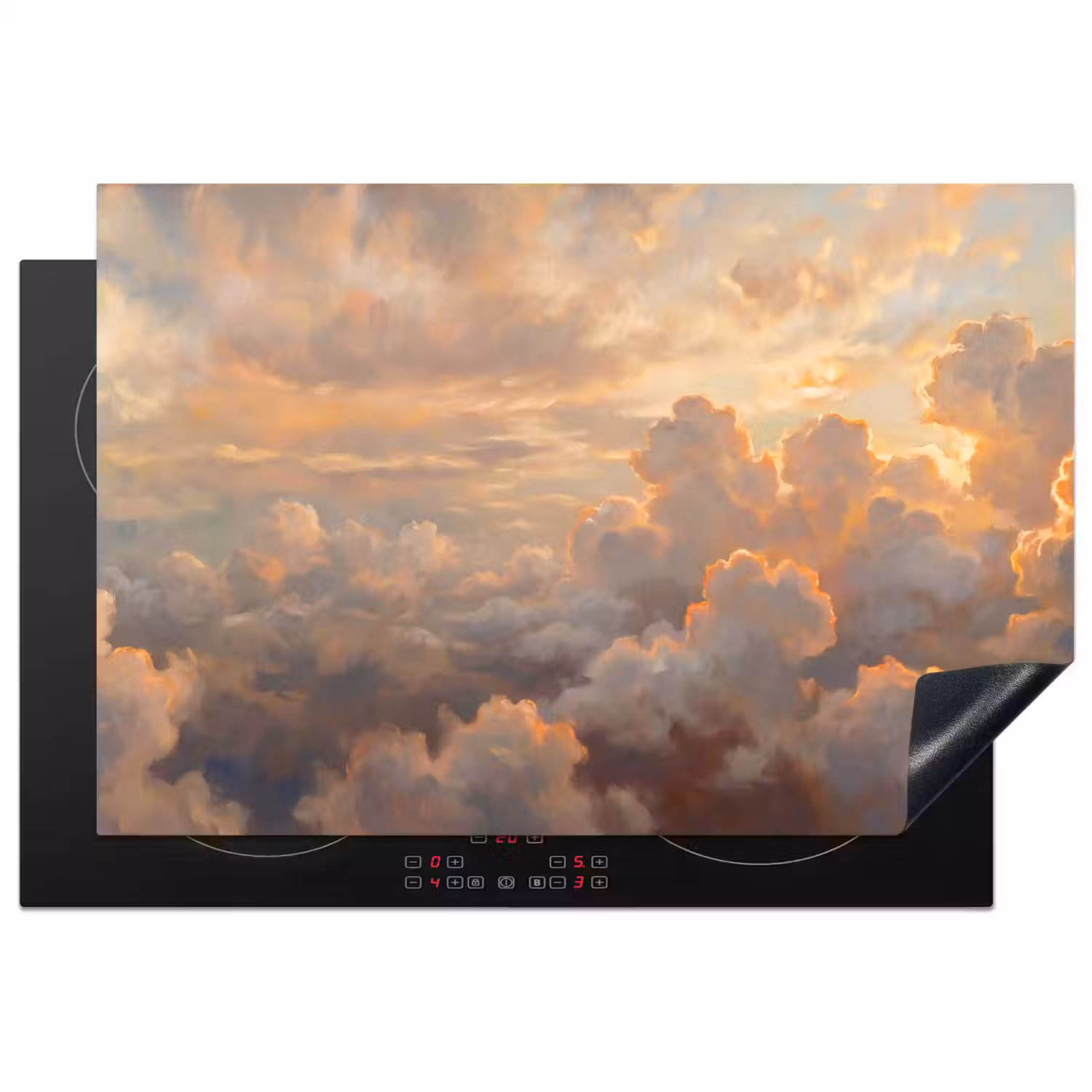 Wolken - Zonsondergang - Natuur - Abstract - Goud Inductie beschermer vinyl 3mm klein -3d